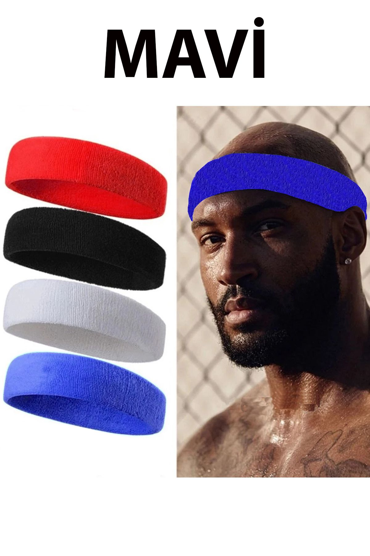 Havlu Ter Bandı Kafa Bandı Headband Tenis Saç Bandı Futbol Saç Bandı Basketbol Bandı Sporcu