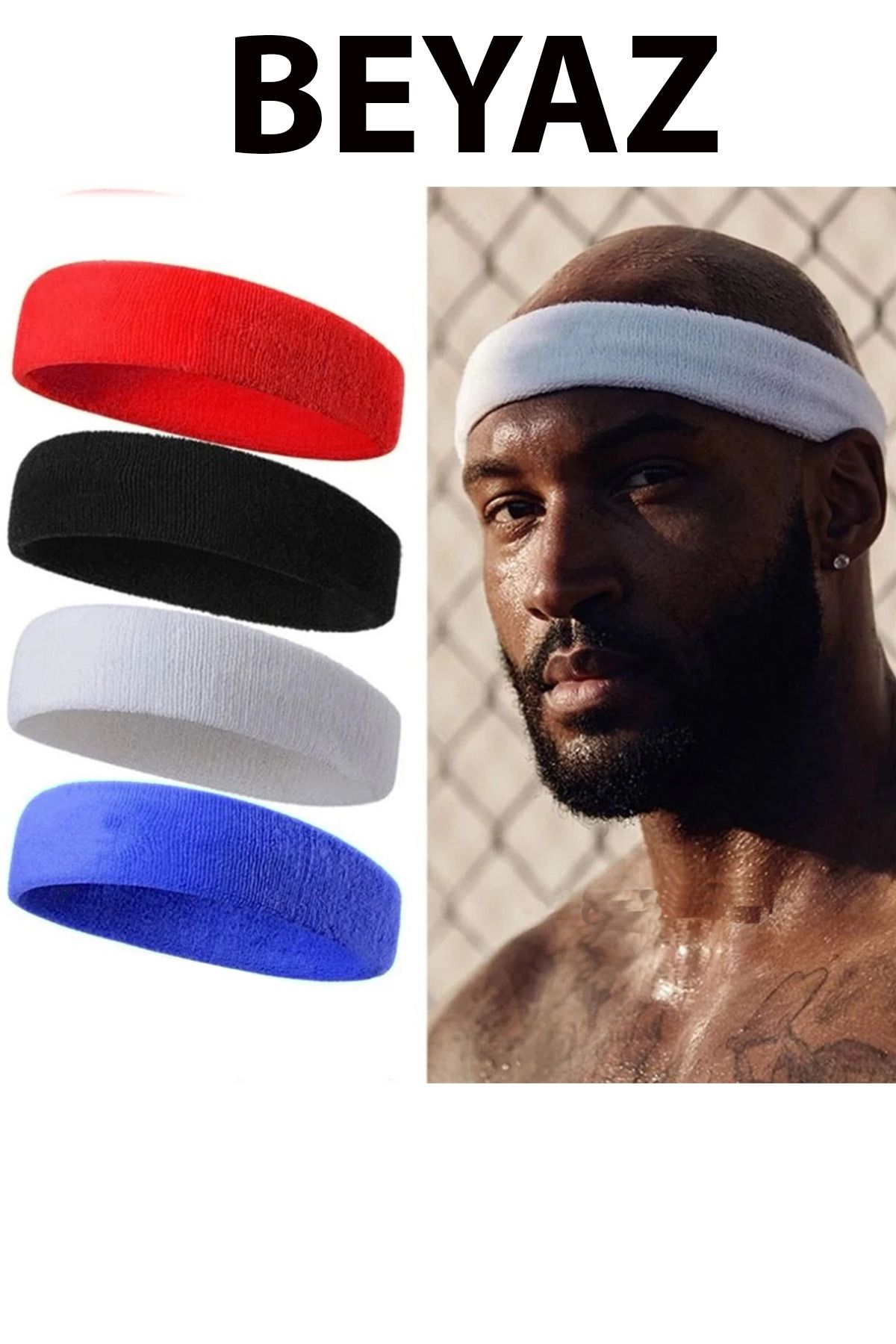 Havlu Ter Bandı Kafa Bandı Headband Tenis Saç Bandı Futbol Saç Bandı Basketbol Bandı Sporcu