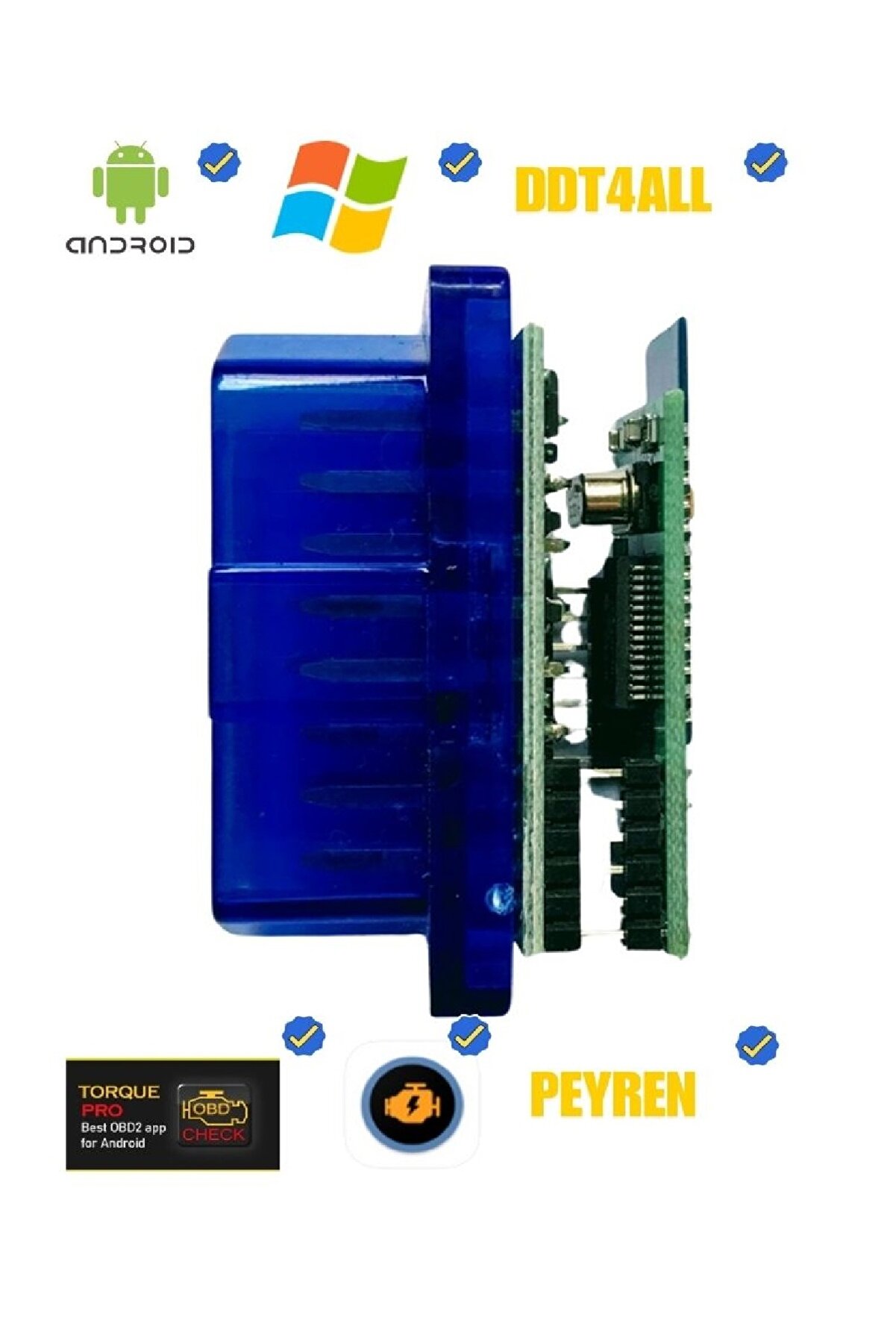 V 1.5 ÇİFT ANAKART OBD2 Bluetooth PIC18F25K80 Destekli Ddt4All