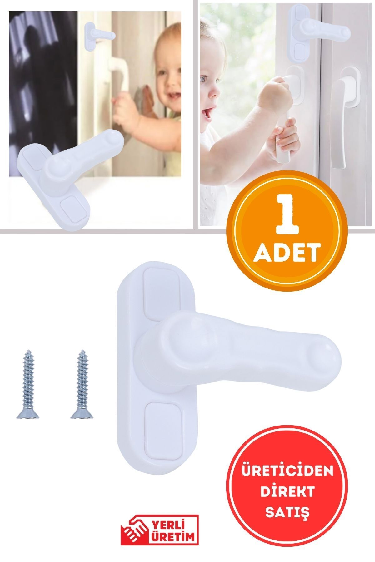 1 Adet Pvc Pimapen Pencere Cam Balkon Kapısı Güvenli Emniyet Kilidi
