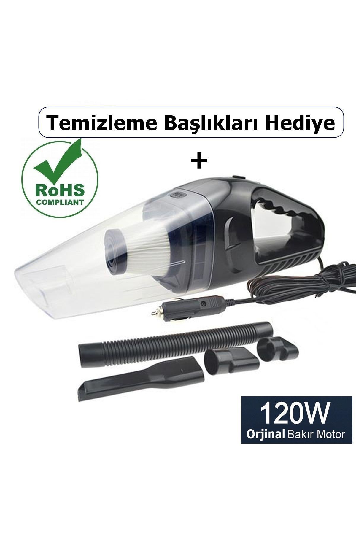 Araç Oto Süpürgesi 120watt Mini Elde Taşınabilir Islak Kuru 12v Oto Süpürge