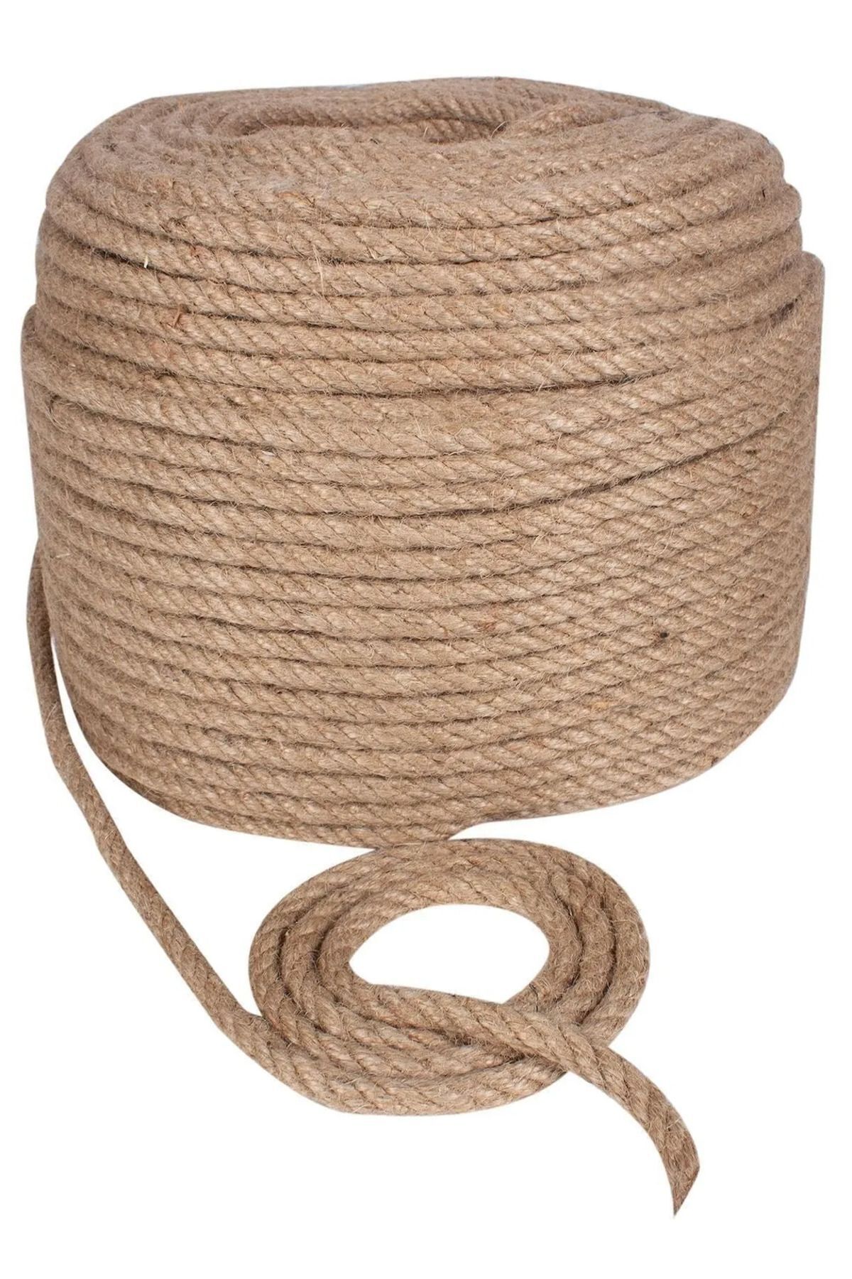 Jüt Halat ip 10mm 20 metre , kendir ip , Hasır ip - Dekor ipi