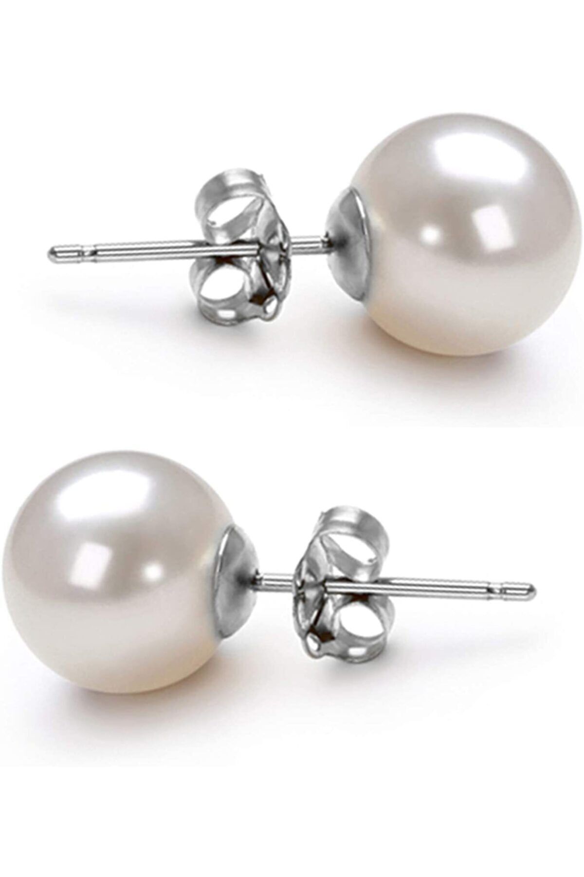 İnci Küpe 925 Ayar Gümüş 8 Mm
