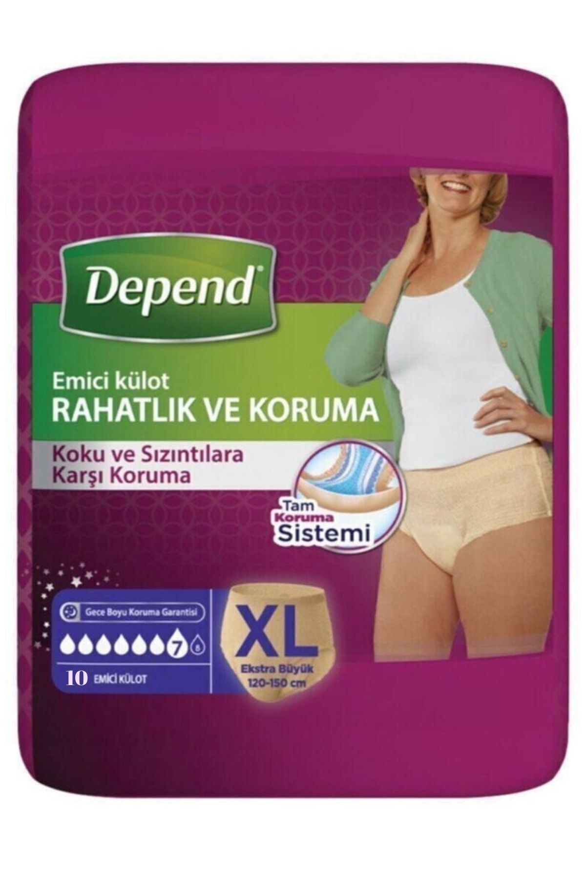 Emici Külot Ekstra Büyük Boy Xl 50-54 Beden 10 Adet (120-150 Cm Bel Ölçüsü)