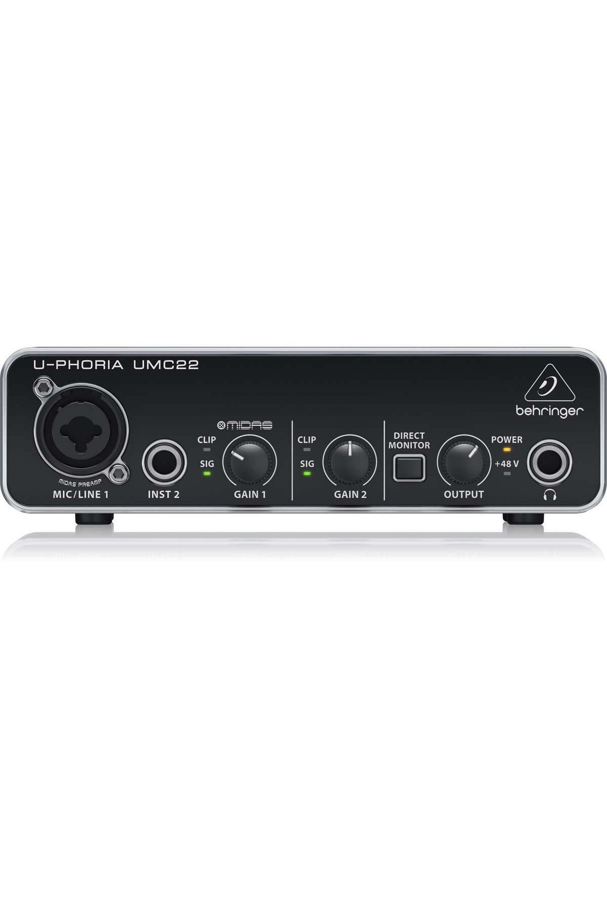 Umc22 2x2 Ev Stüdyosu Için Midas Mikrofon Preamfi Ses Kartı