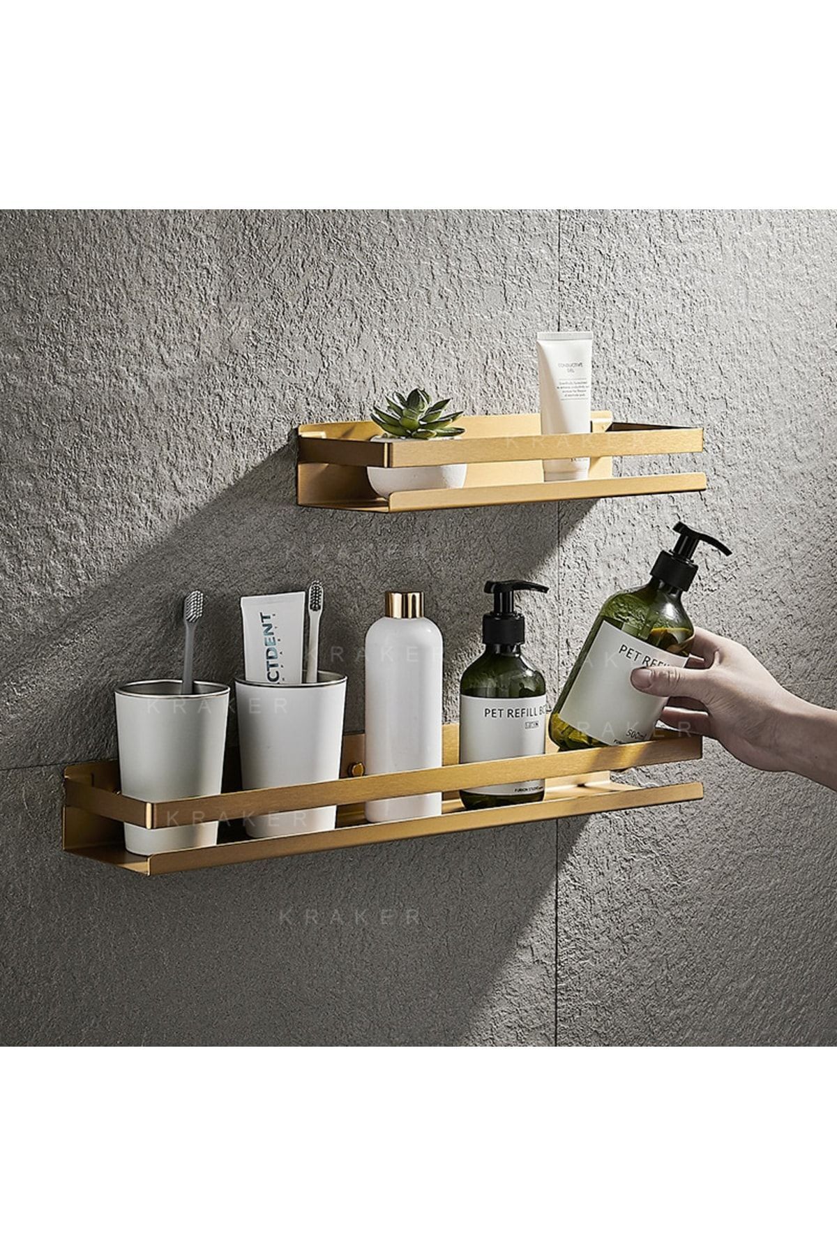 Banyo Rafları Köşe Rafı Duvara Monte Duş Tutucu Tuvalet Düzenleyici Banyo Aksesuarları 2li