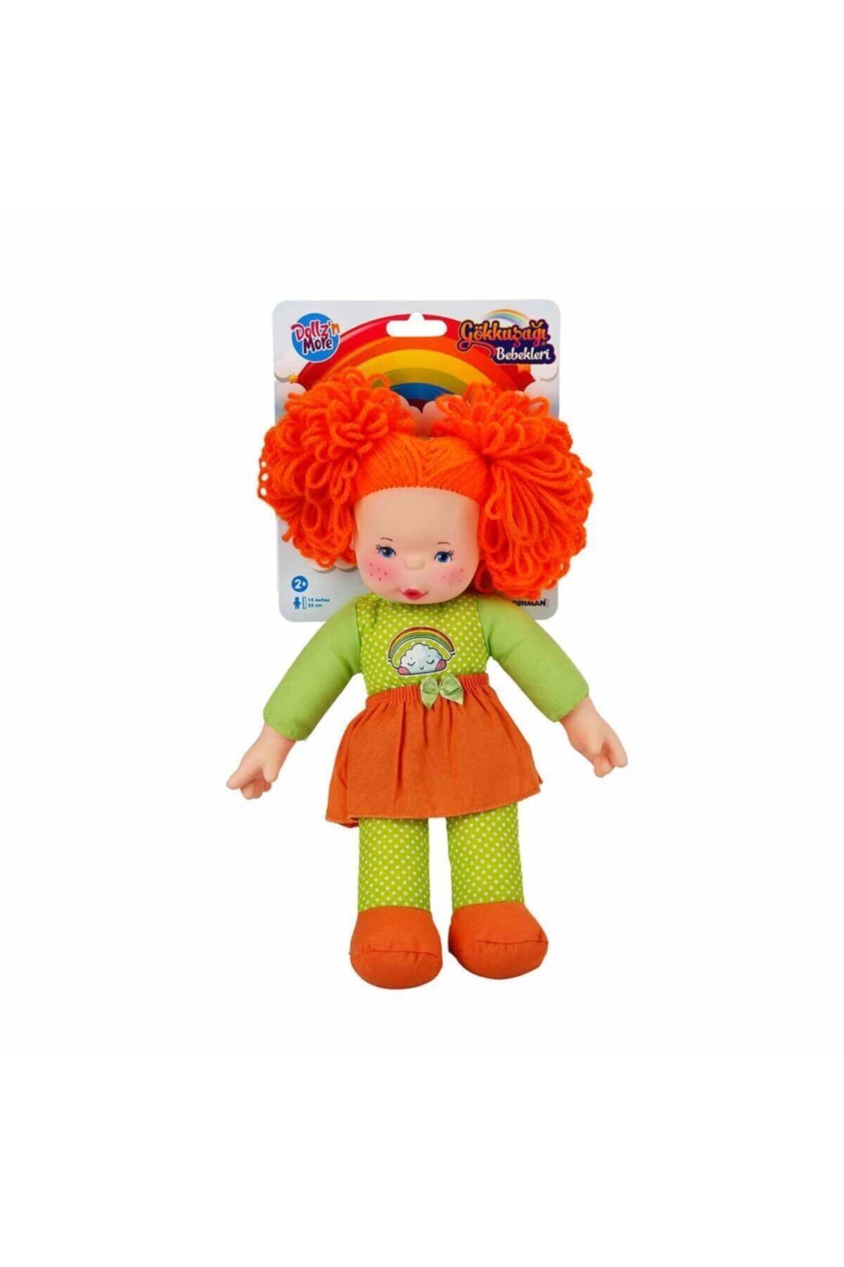 Gökkuşağı Bebekleri Lahana Saçlı Dolgu Bebek 35 Cm - Turuncu