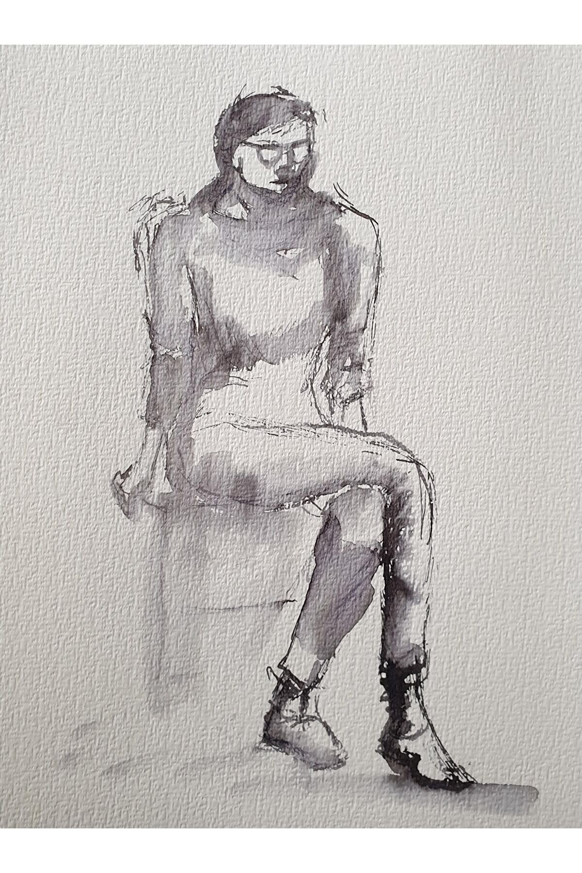 Figüratif Resim - 21x29cm Resim Kağıdı Üzerine Mürekkep