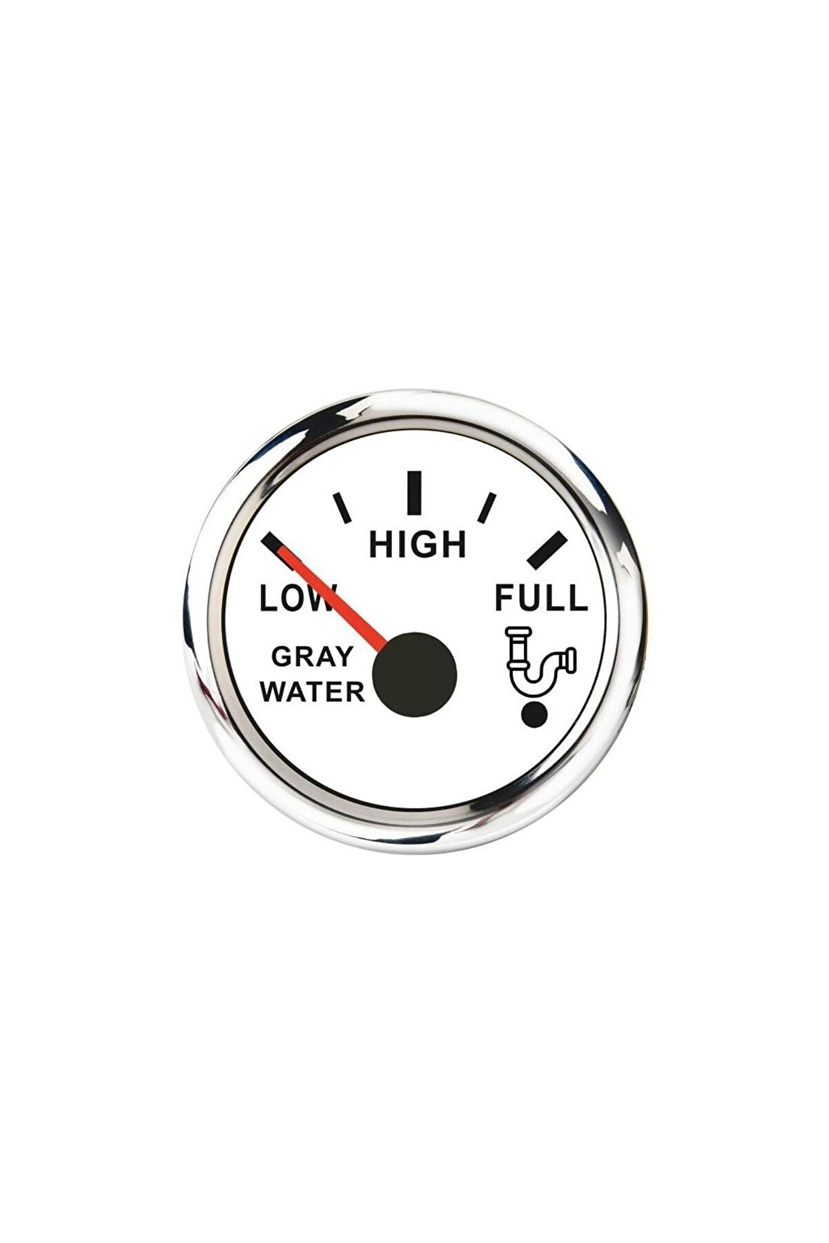 Dünyada Tek Ibreli Gri Su Seviye Göstergesi - Beyaz Seri - Alarm Ikazlı