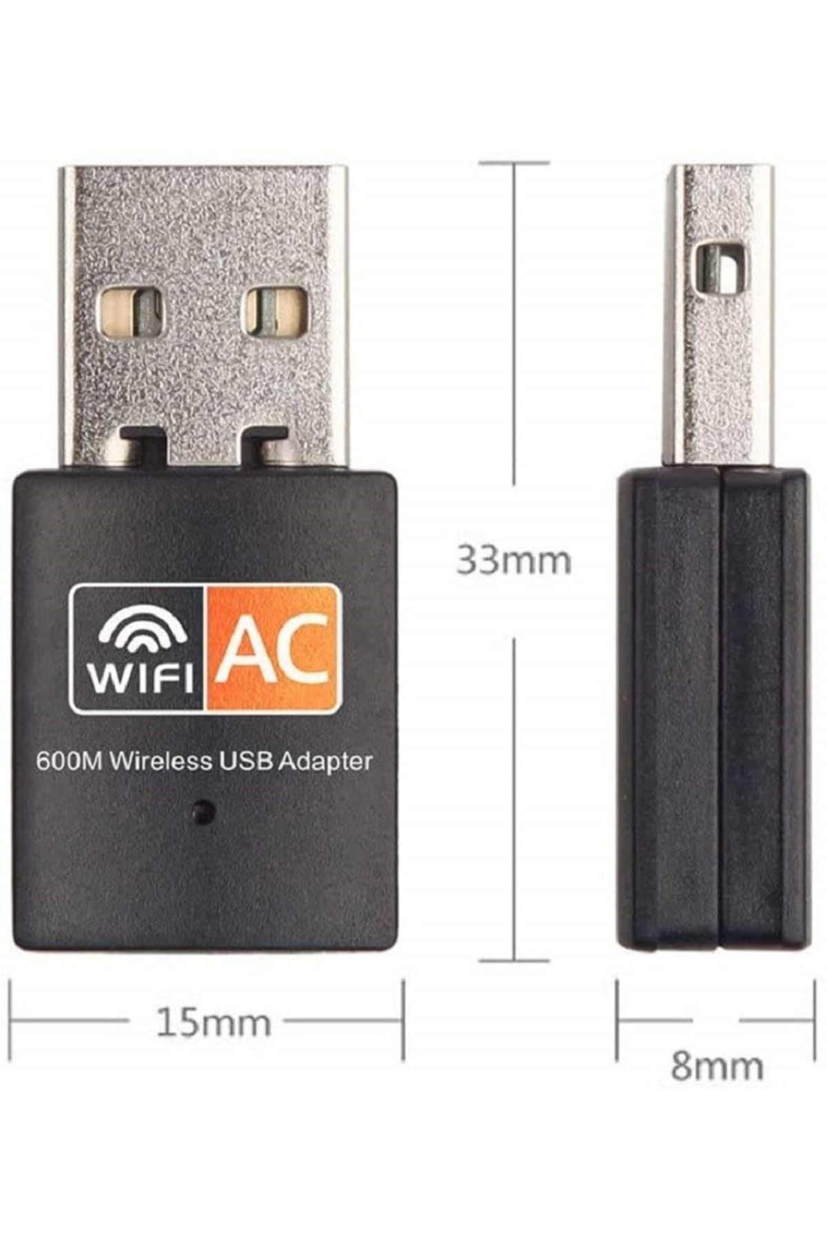 Çift Bant 600 Mbps 2.4 Ghz 5 Ghz Usb Kablosuz Wifi Adaptör