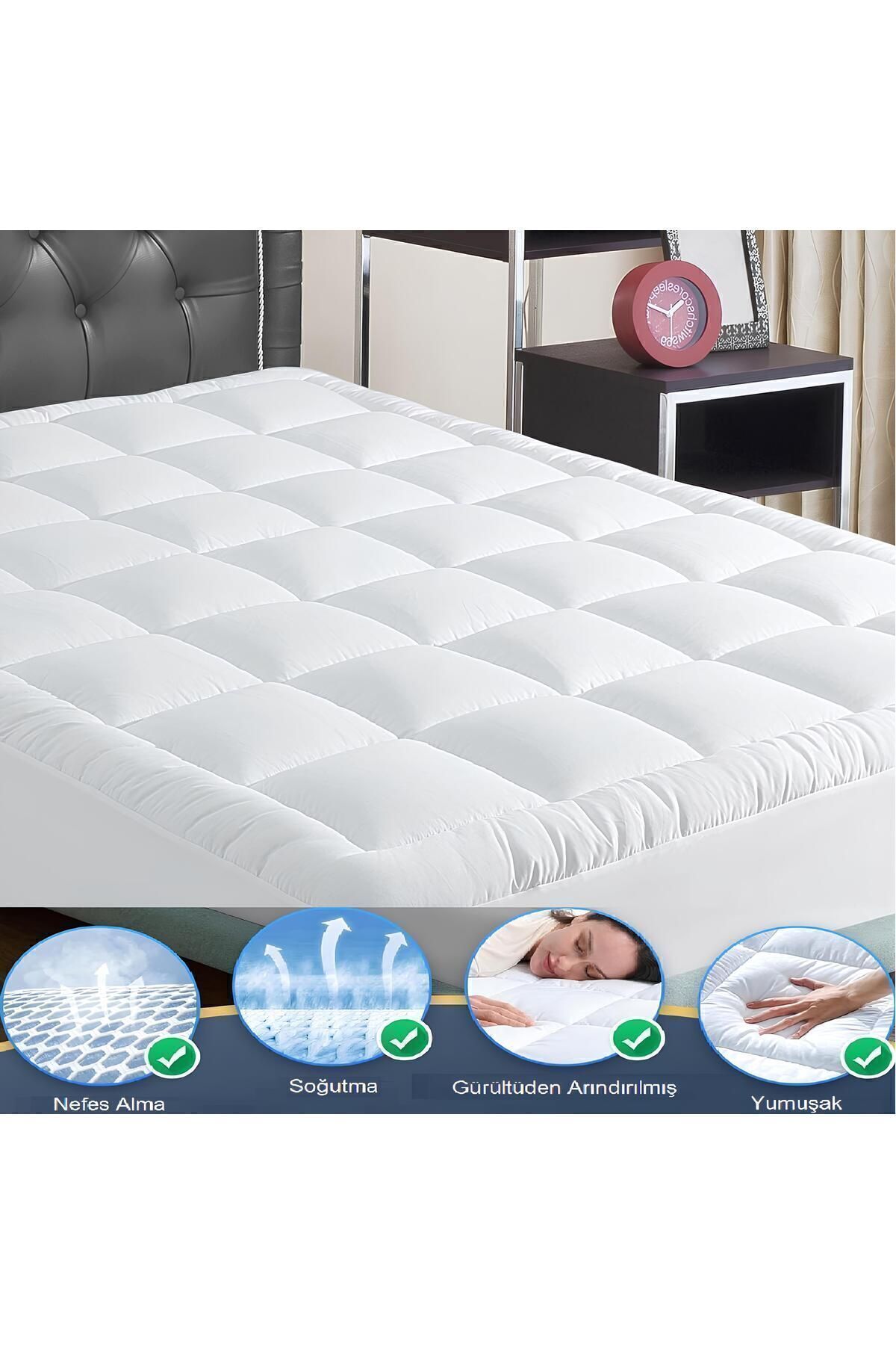 Uyku Pedi Fitted Kapitoneli Uyku Pedi,% 100 Micro Pamuklu Kumaş Yastık Kılıfı