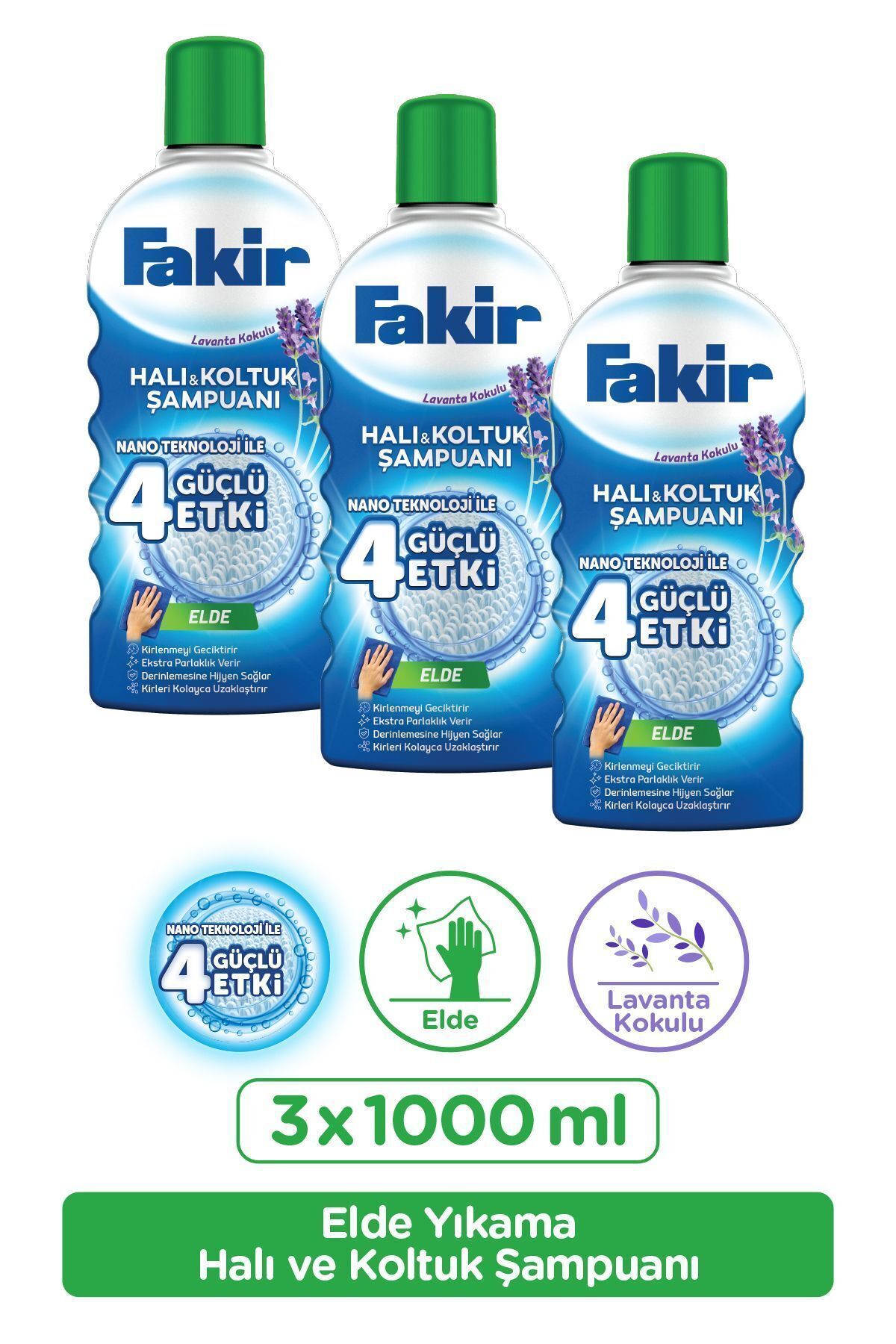 Elde Lavanta Teknolojili Halı Ve Koltuk Şampuanı 1000ml X 3 Adet