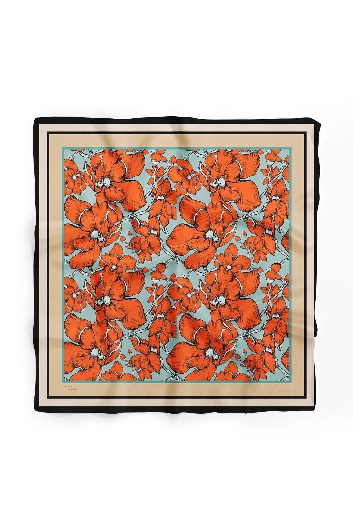 Kadın Çiçek Desenli Fular Bandana