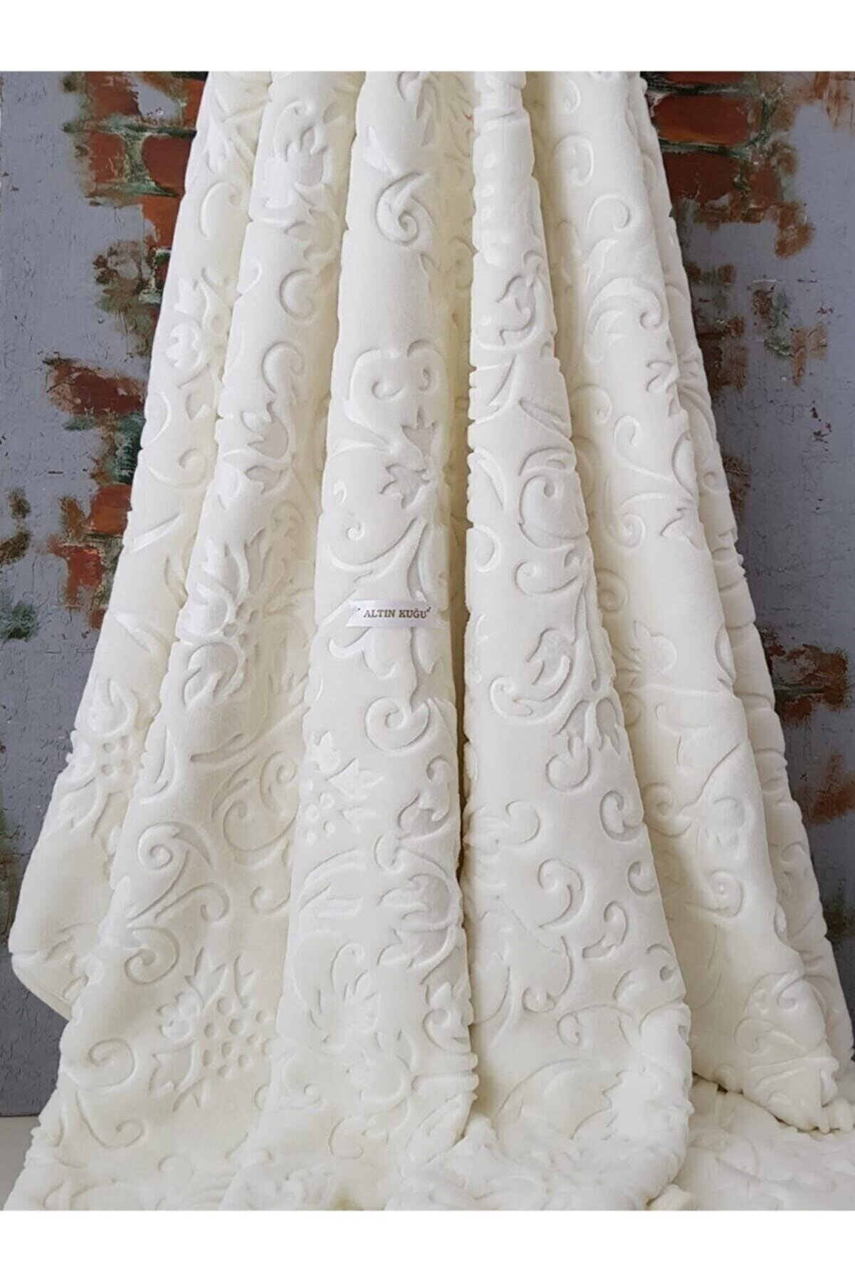 Merinos Elegans Battaniye Çift Kişilik- 220x240 Cm- Kemik