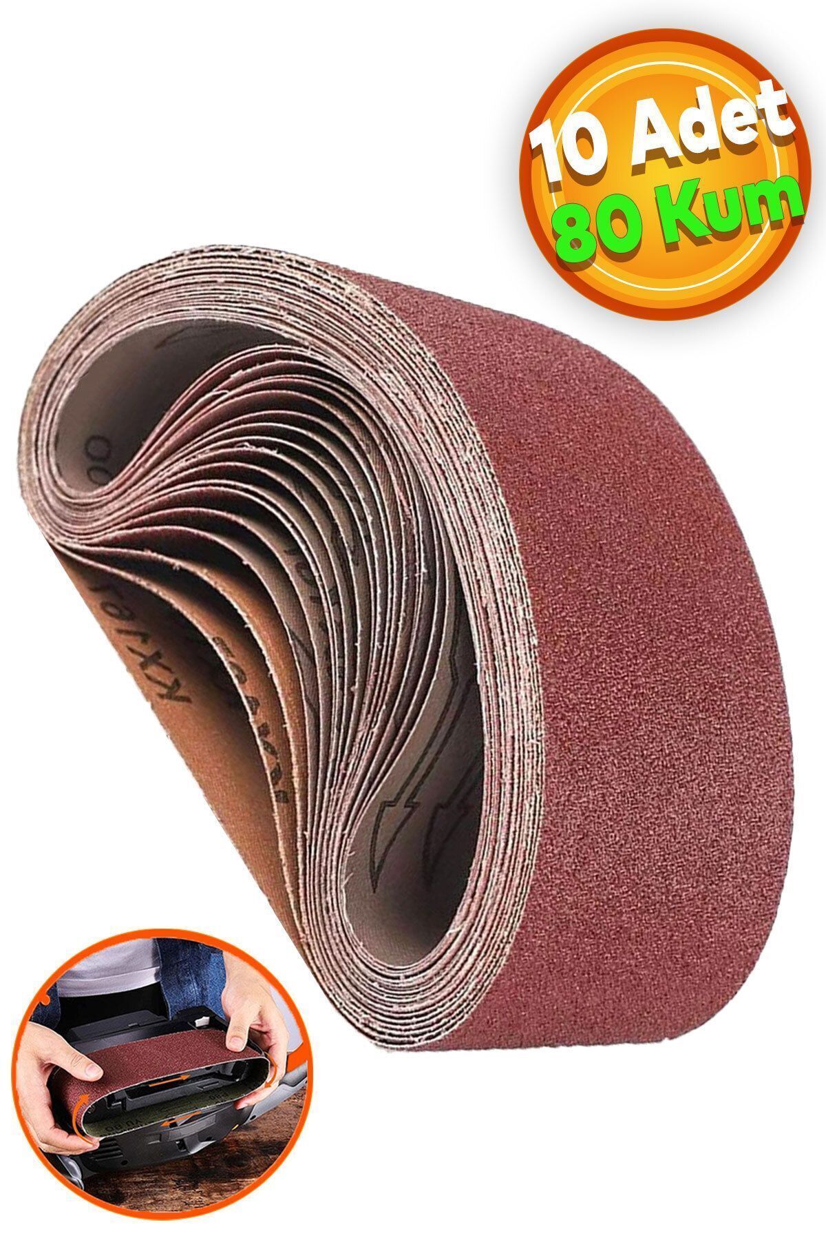 Sonsuz Bant 80 Kum Tank Palet Zımpara Kağıdı 75 x 533 mm (10 ADET)