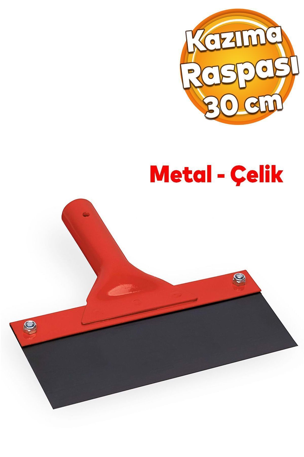 Kazıma Sıyırma Raspası Metal Saplı Çelik 30 cm Spatula İnşaat Duvar Harç Parke Zemin Temizlleme