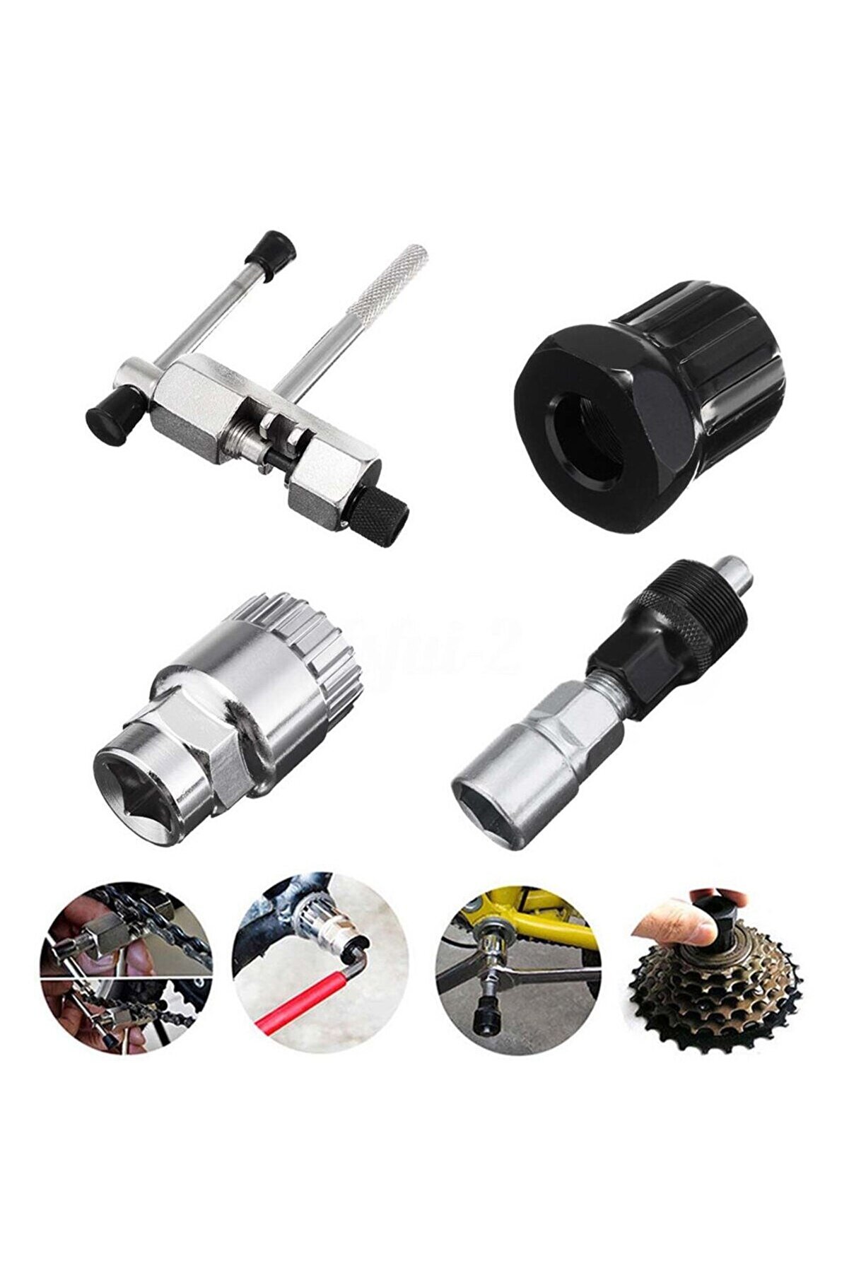 Bisiklet Anahtar Tamir Seti 4 Parça A Kalite (zincir,ruble,monoblok Orta Yatak,aynakol Sökme)