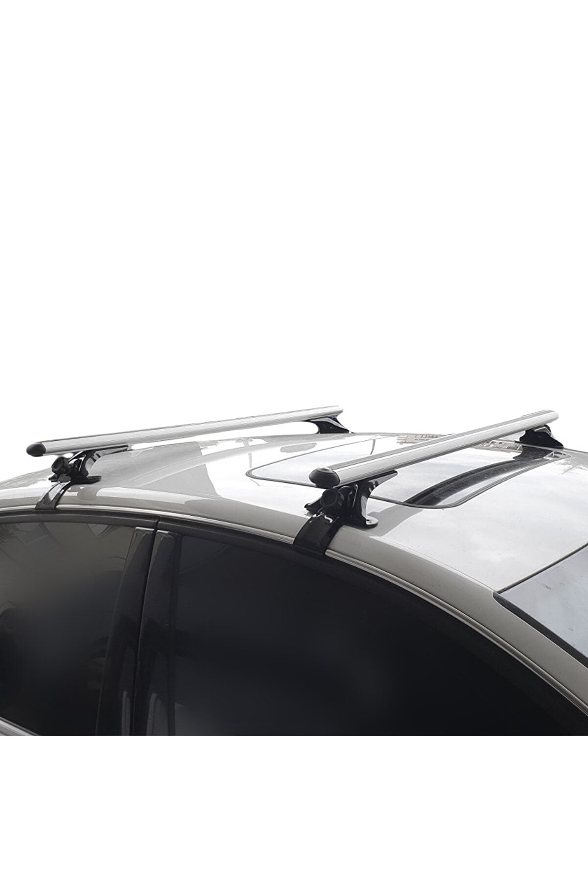 Fiat Linea 2007-2021 Için Oluksuz Ara Atkı -araç Üstü Taşıyıcı Bar - Gri