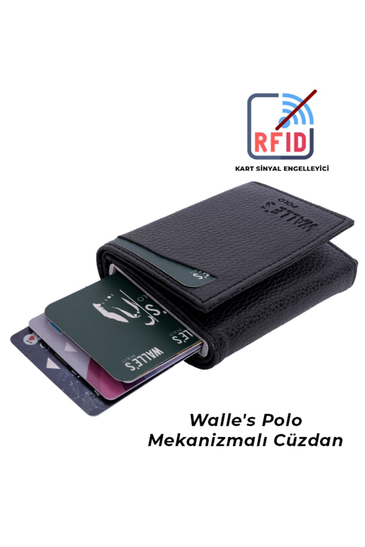 Dark Deri Otomatik Mekanizmalı Rfid Korumalı Çıtçıtlı Unisex Para & Kartlıklı Cüzdan