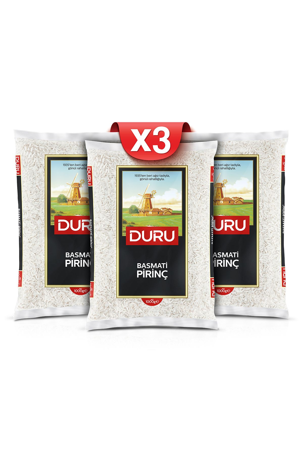 3'lü Basmati Pirinç Paketi X3 Adet 1kg