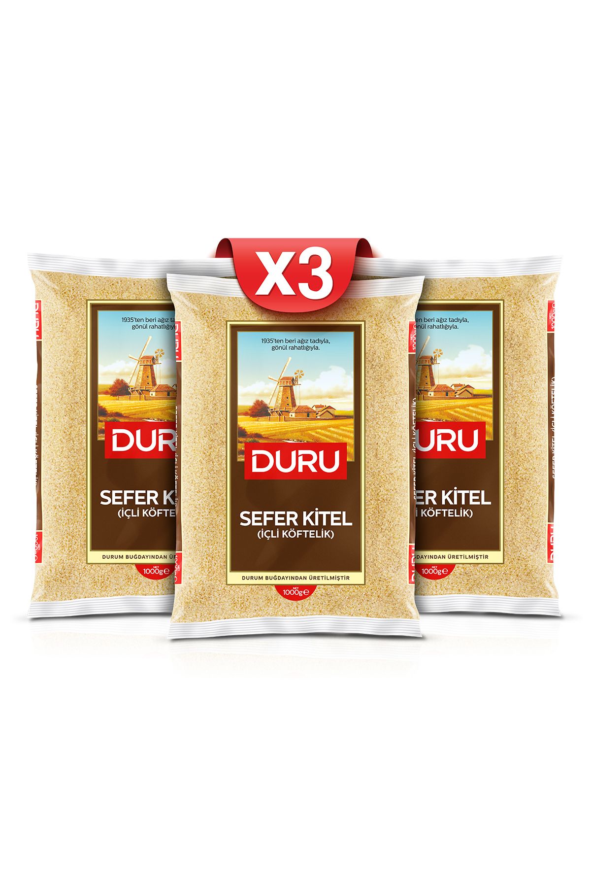 3'lü Sefer Kitel bulgur (İçli Köftelik) 1 Kg