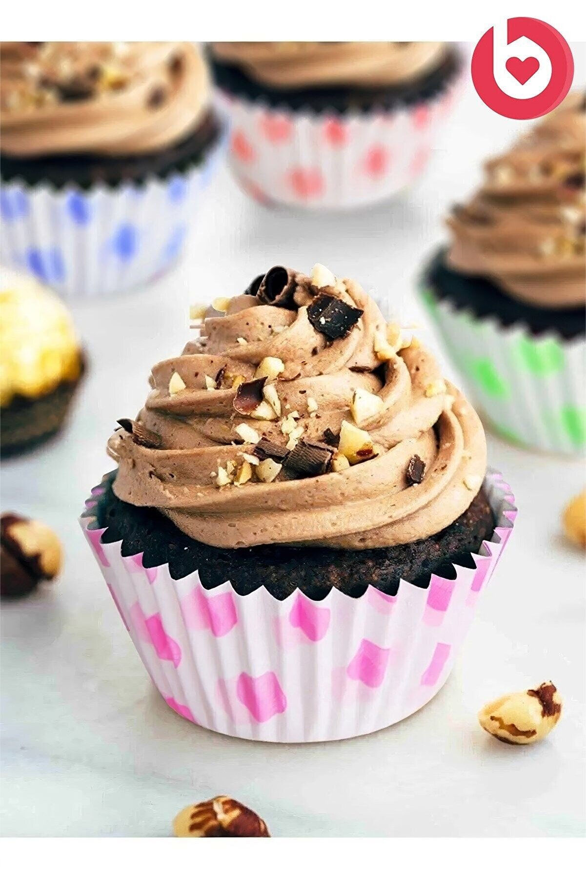 100'lü Kek Kalıbı Muffin Kağıdı Kurabiye Kalıbı Kek Kapsülü Desenli