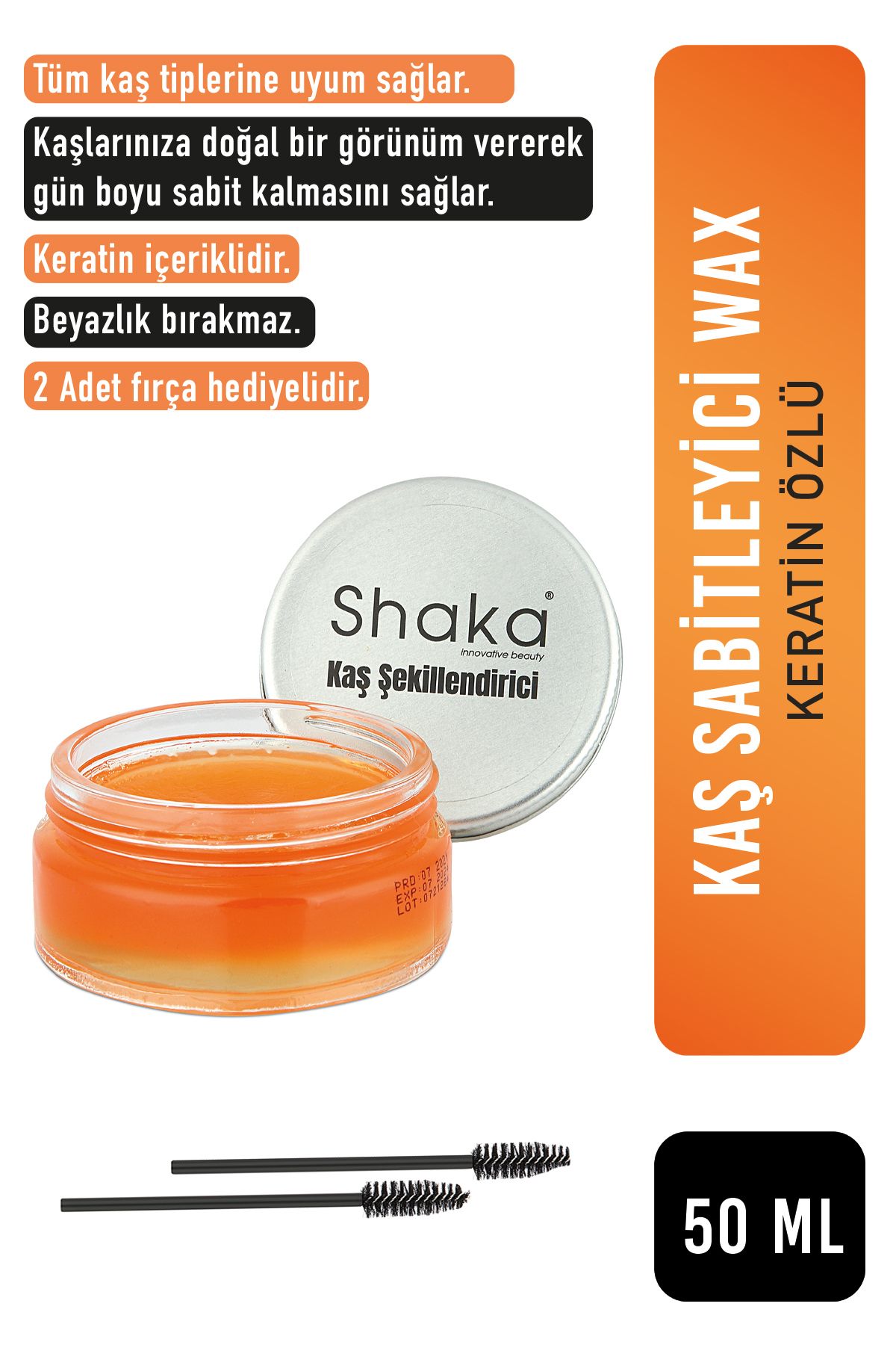 Kaş Şekillendirici & Kaş Sabitleyici Wax 50 gr Keratin Ve E Vitamin Içerikli Besleyici Wax