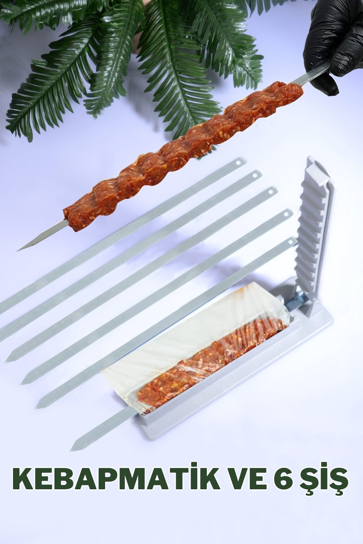 6 Adet Şiş Ve Kebapmatik Adana Urfa Kebap Kalıbı Aparatı Pratik Hızlı Kebap Makinesi Kutusu