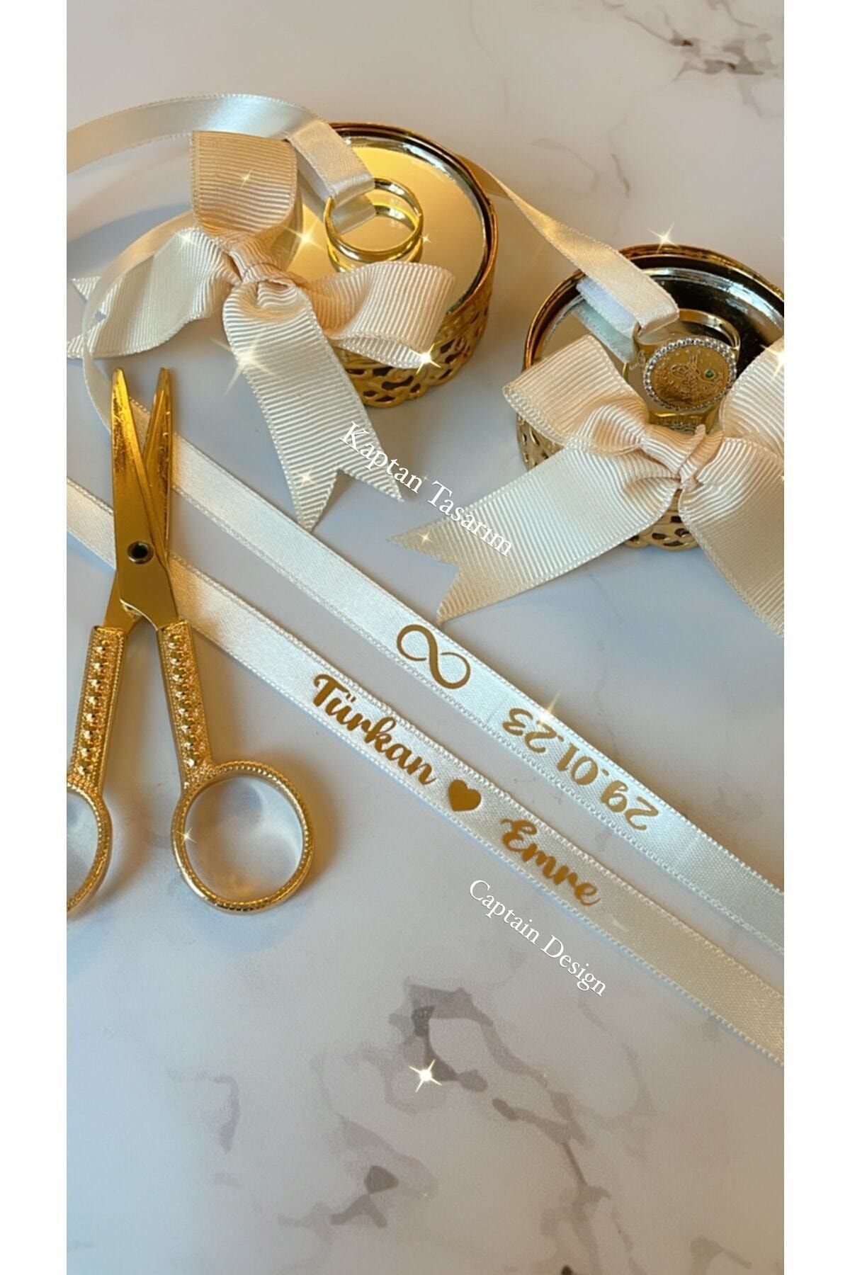 Söz-nişan Kurdelesi Gold Yazılı (saten)