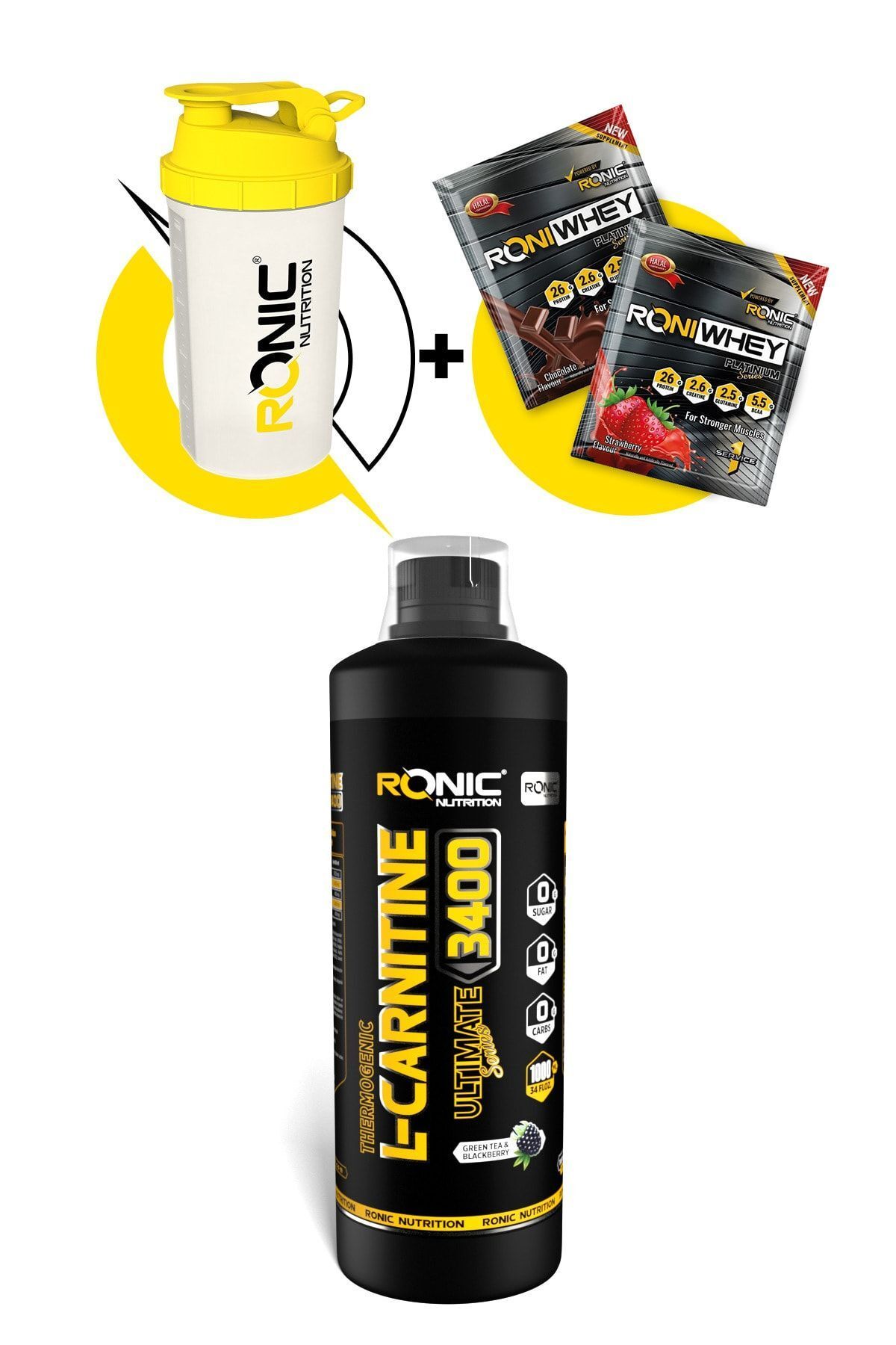 L-Carnitine 3400 Ultimate Thermogenic 1000 ml Böğürtlen Aromalı Yağ Yakıcı+Shaker