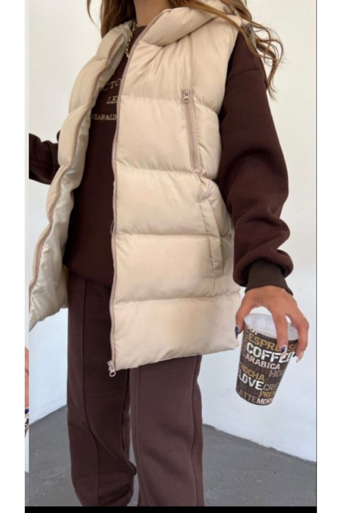 Oversize Kadın Şişme Yelek Rahat Kalıp Kolay Kombin