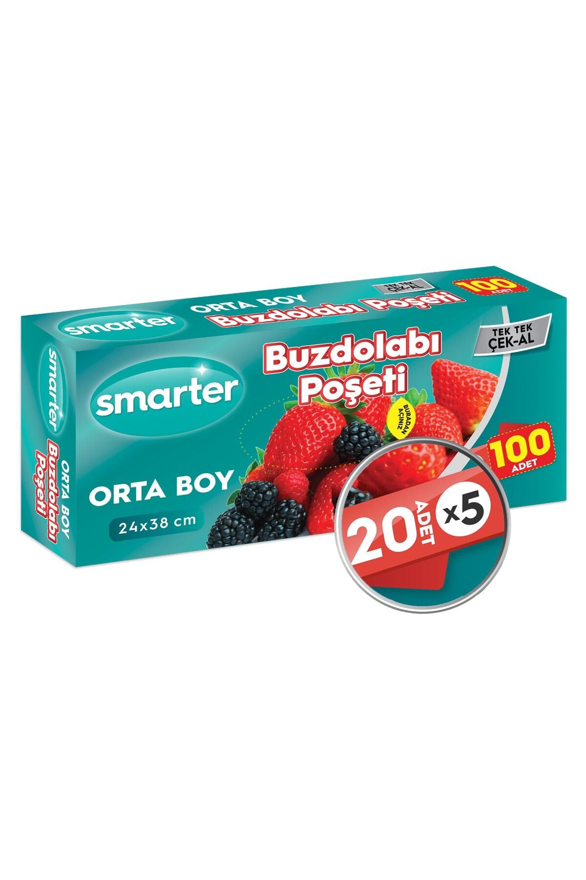 100 Adet Buzdolabı Poşeti Orta Boy ( 20 Adet X 5 )