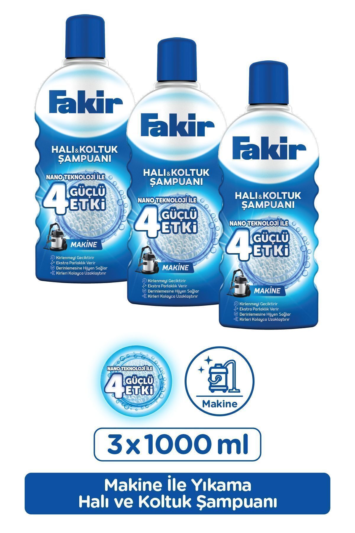 Halı Ve Koltuk Şampuanı Makine 3 X 1 Lt,