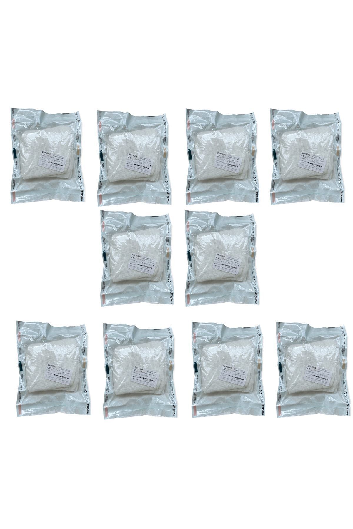 Steril Pamuklu Ped 10 Cm X 20 Cm 2'li 10 Paket (paket 2'li X 10 Paket=20 Adet)