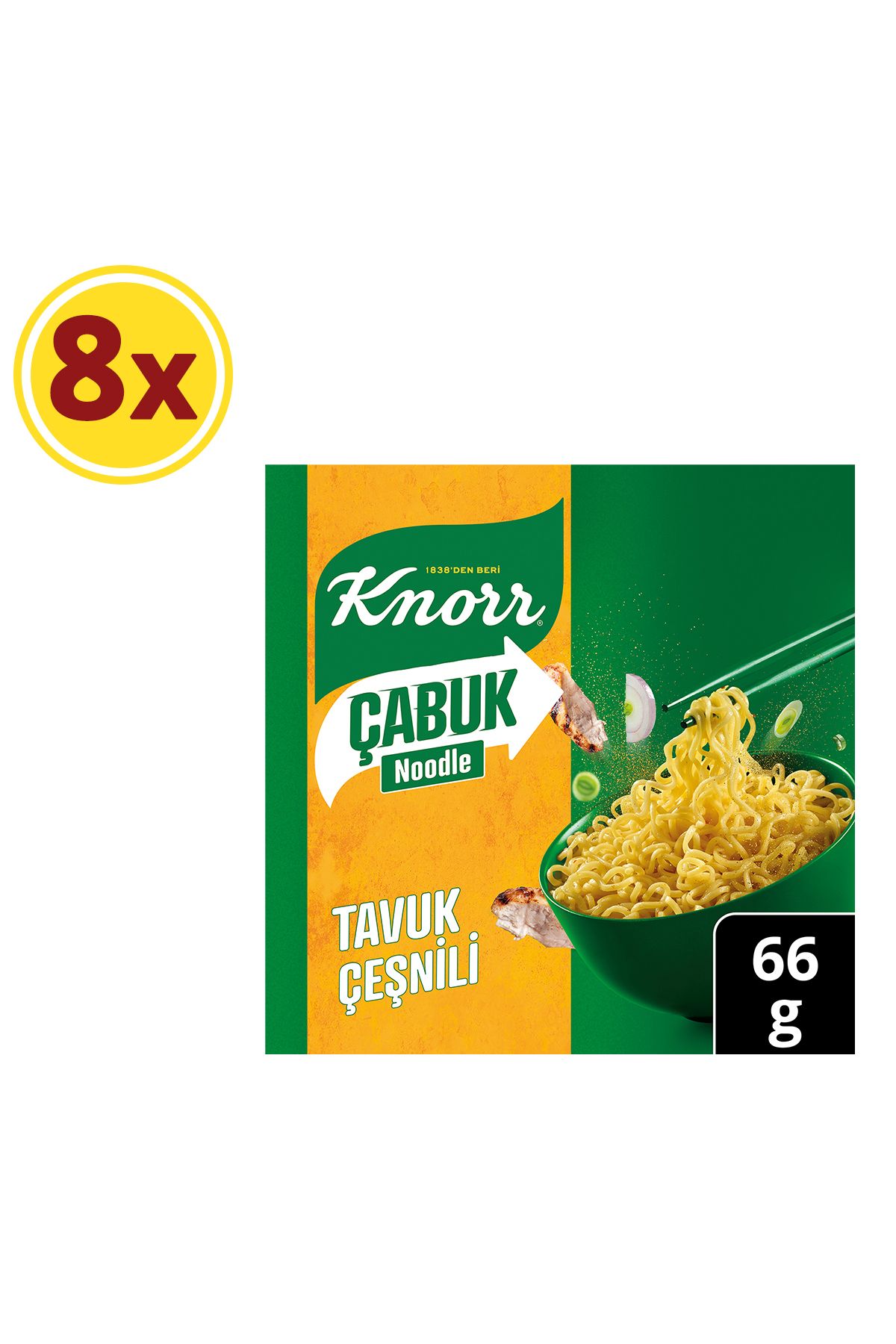 Çabuk Tavuk Çeşnili Noodle 66 gr X 8 Adet