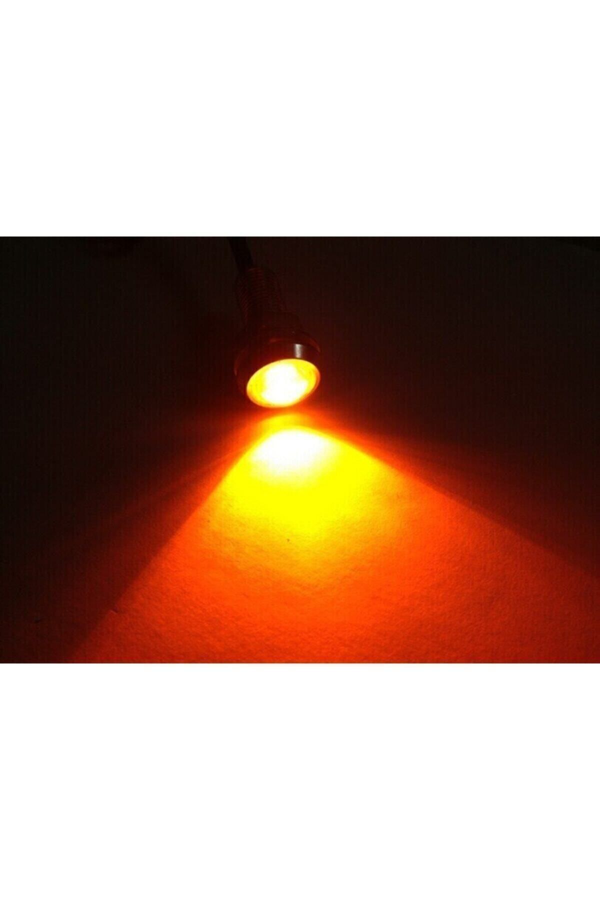 Ayna Altı Turuncu Led Kartal Gözü Gündüz Farı Eagle Led Civatalı