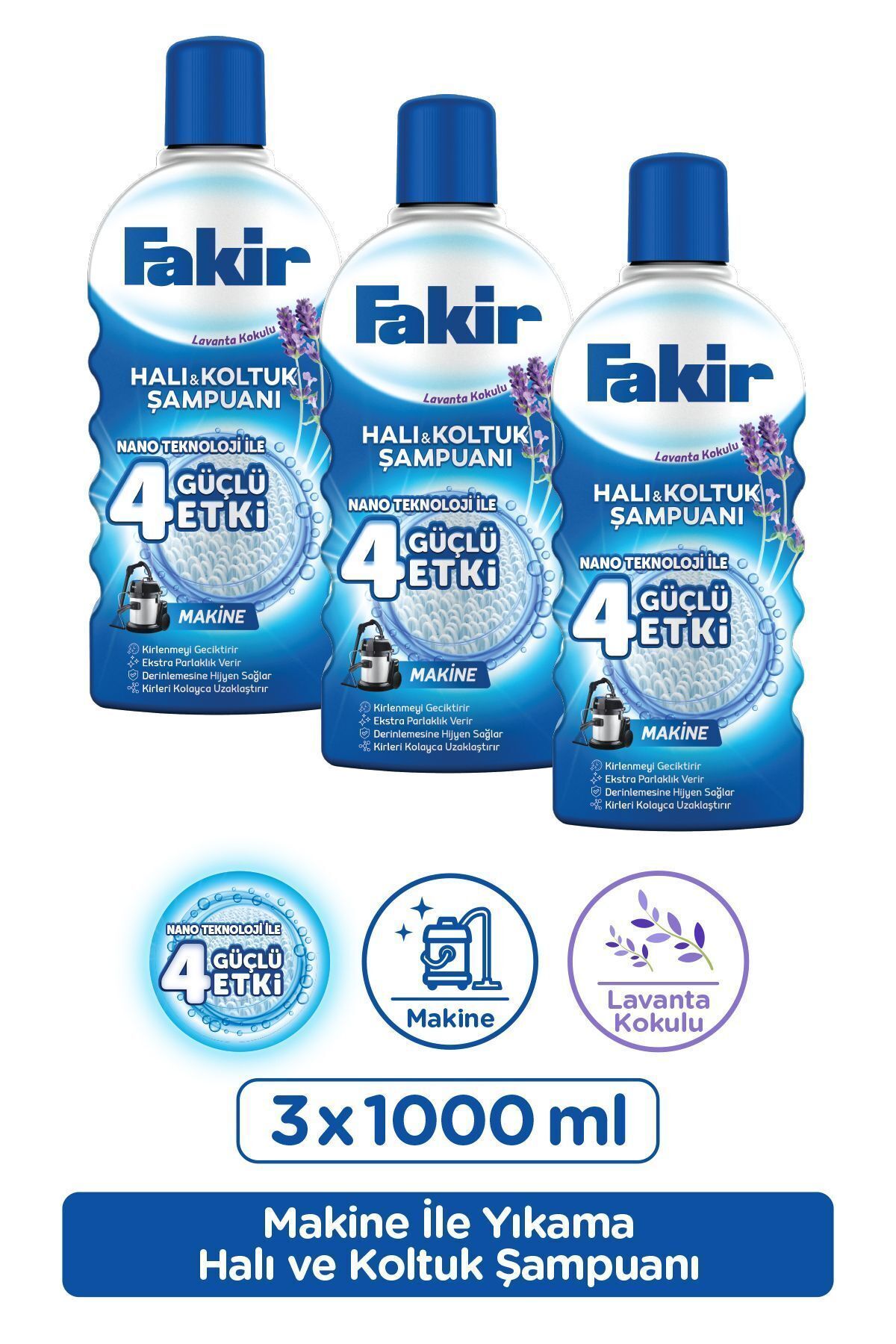 Halı Ve Koltuk Şampuanı Lavanta Kokulu Makine X 3