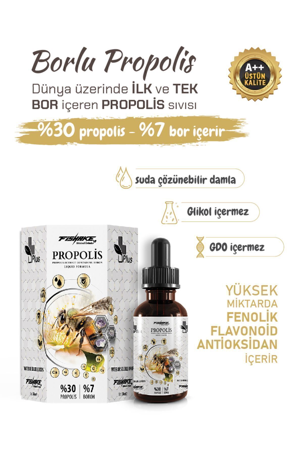 Bor Içeren Propolis Plus Suda Çözünebilir ( Sprey - Damla ) 30 ml
