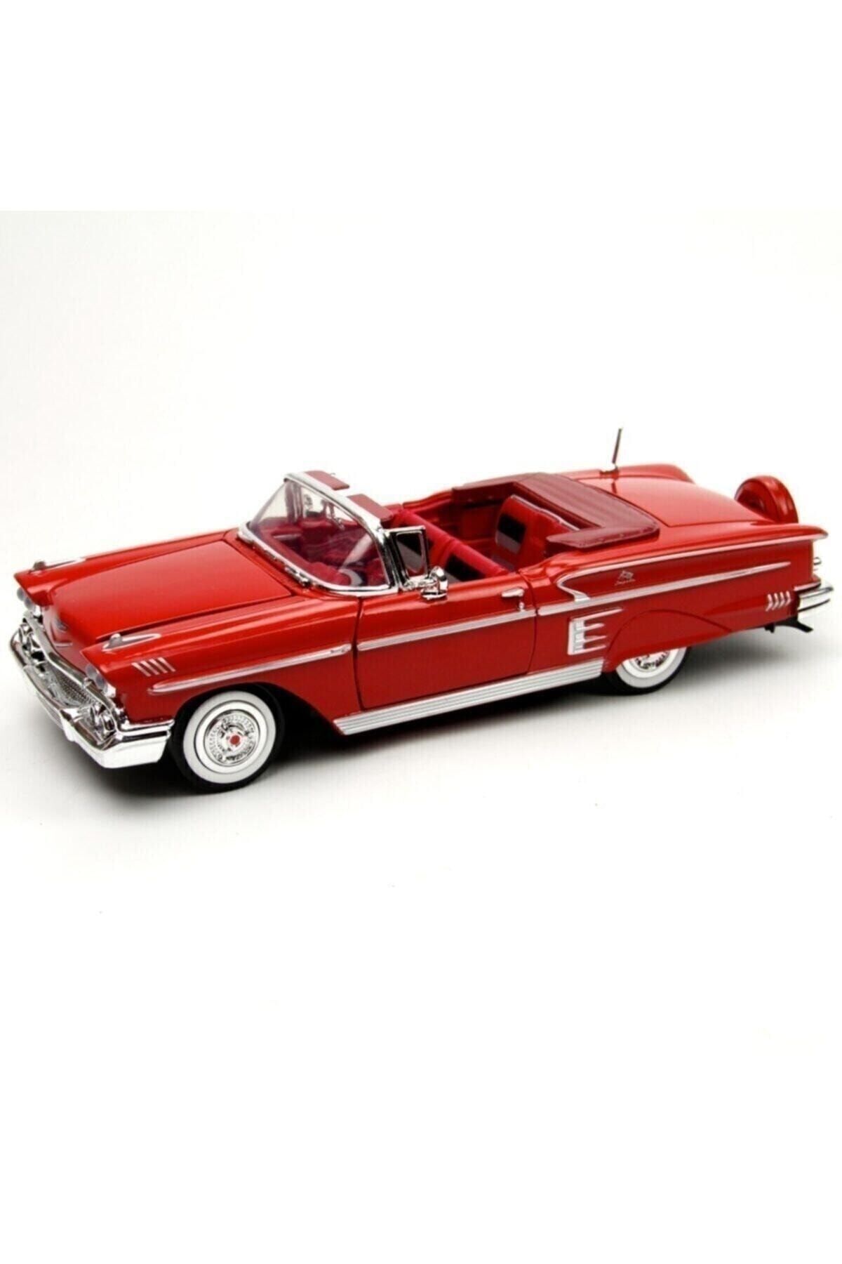 Kırmızı 1:24 1958 Chevy Impala Araba
