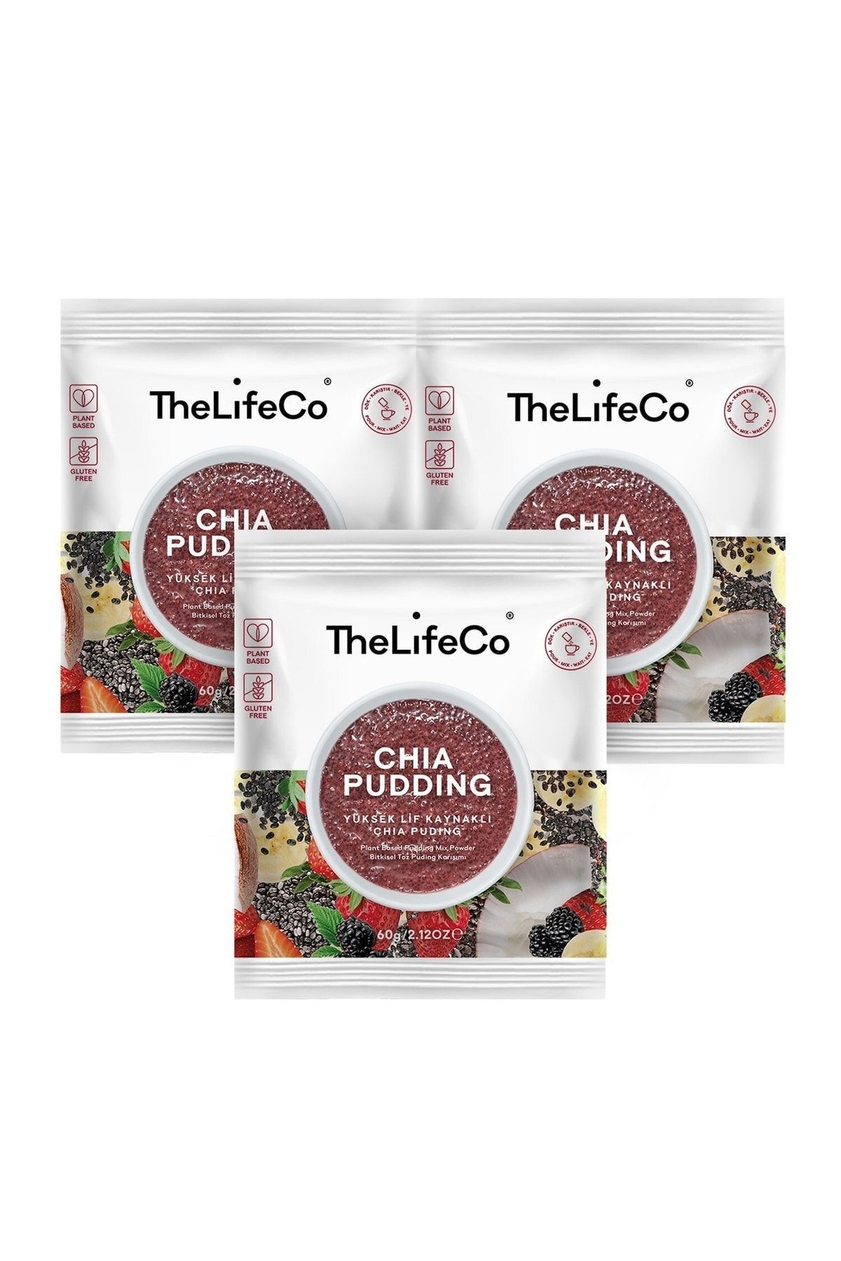 Chia Pudding 57 G X 3 Adet (YÜKSEK LİF KAYNAKLI PUDDİNG KARIŞIMI, DÜŞÜK KALORİLİ, VEGAN, GLÜTENSİZ)