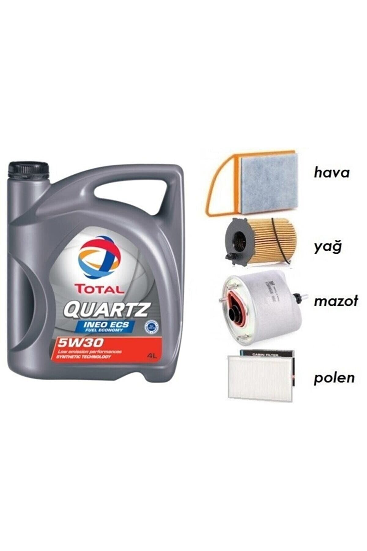5w30 Partikül Yağ + Filtre Ful Set Peugeot 301 1.6 Dizel