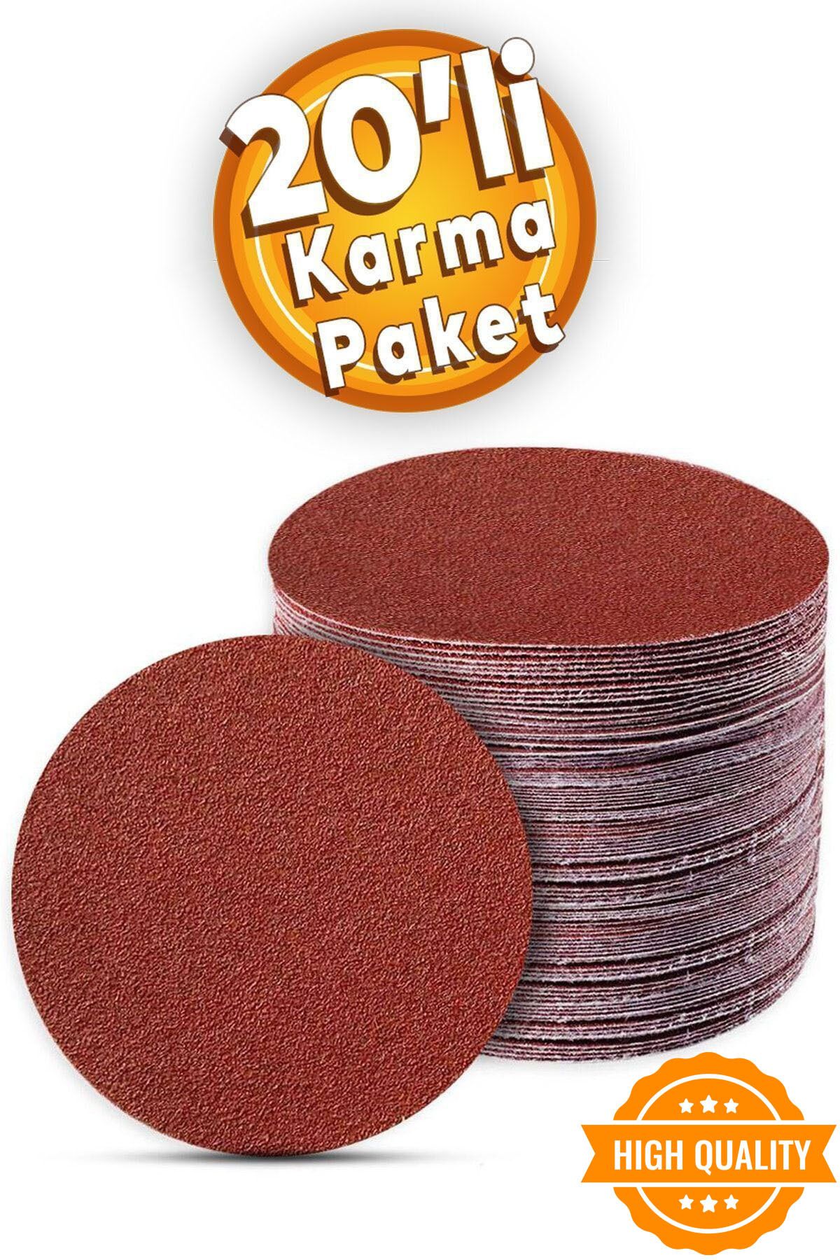 20 Adet Cırt Zımpara Kağıdı El Zımparaları Seti 115 Mm Avuç Içi Spiral Taşlama Karma Paket