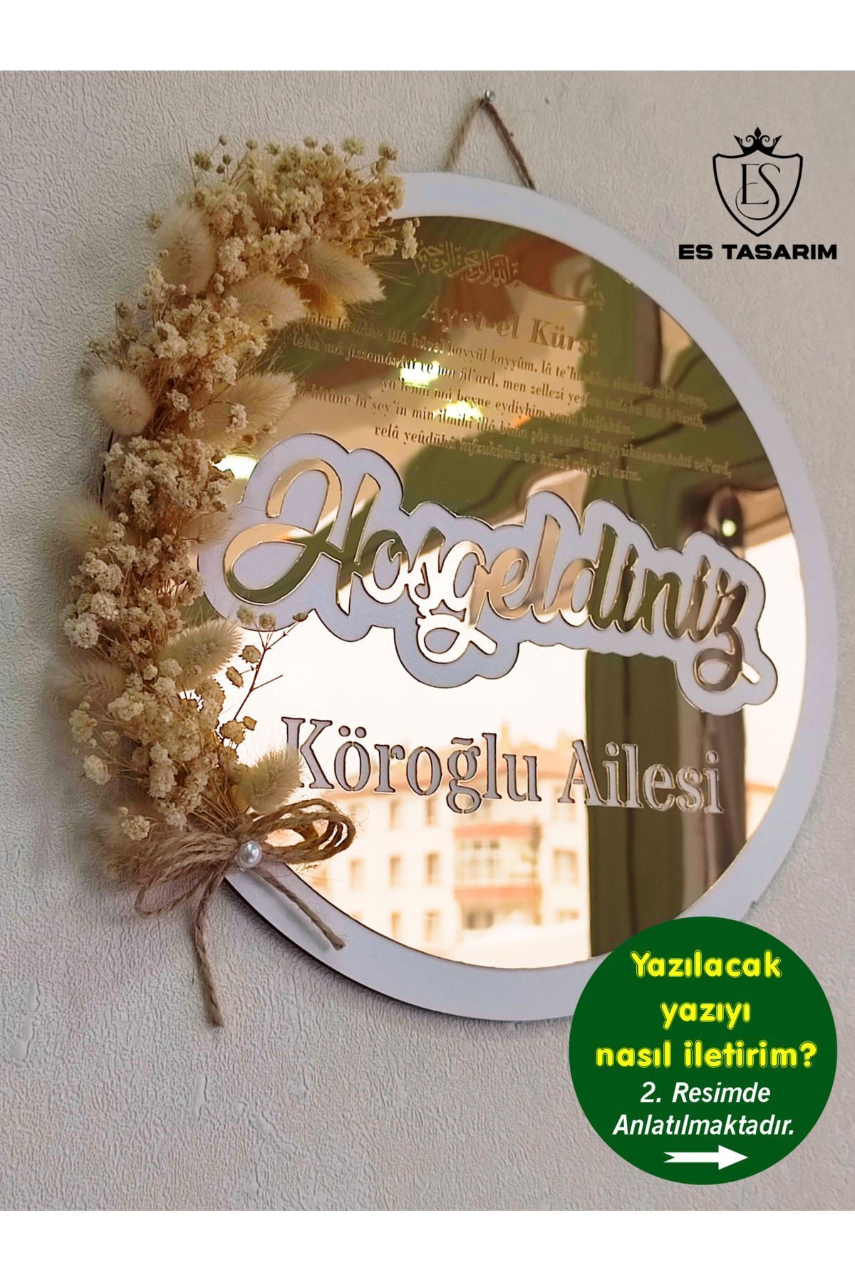 Kişiye Özel Isimli Pleksi Ahşap Kapı Süsü