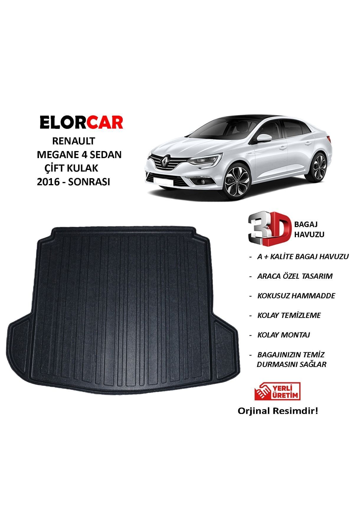 Renault Megane 4 Sedan 2016 Ve Sonrası Uyumlu Bagaj Havuzu