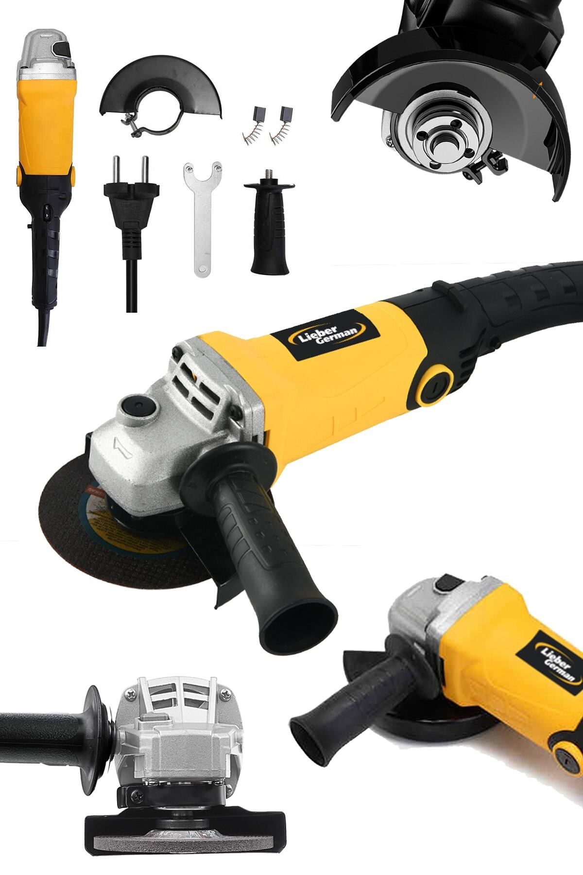 Teknoloji Bakır Sargılı Lgw1500t W 115 Mm Devir Ayarlı Spiral Avuç Içi Kesme Ve Taşlama Makinası