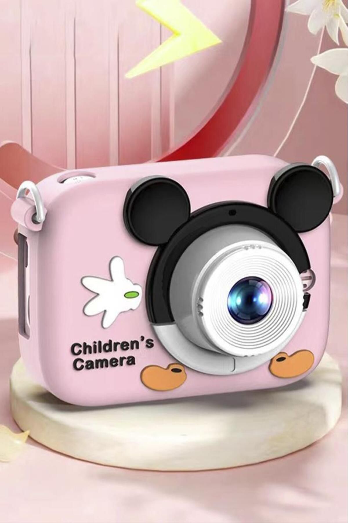 CMR-16 Pembe Mini 1080p Hd Çocuk Kamera Dijital Fotoğraf Makinesi 2.0 Inç Ekran 5 Adet Oyun