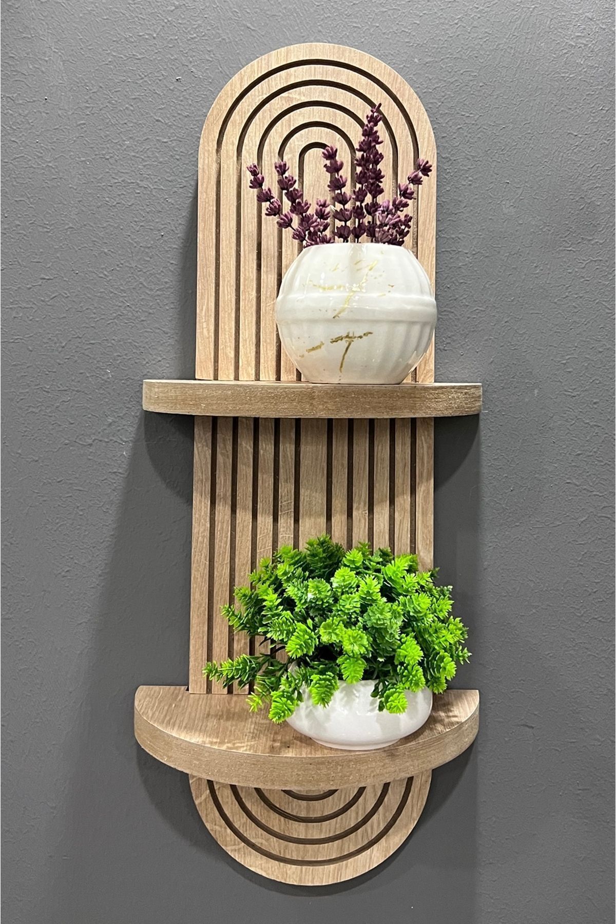 Semplice Meşe Dekoratif Duvar Rafı 54x16 Cm