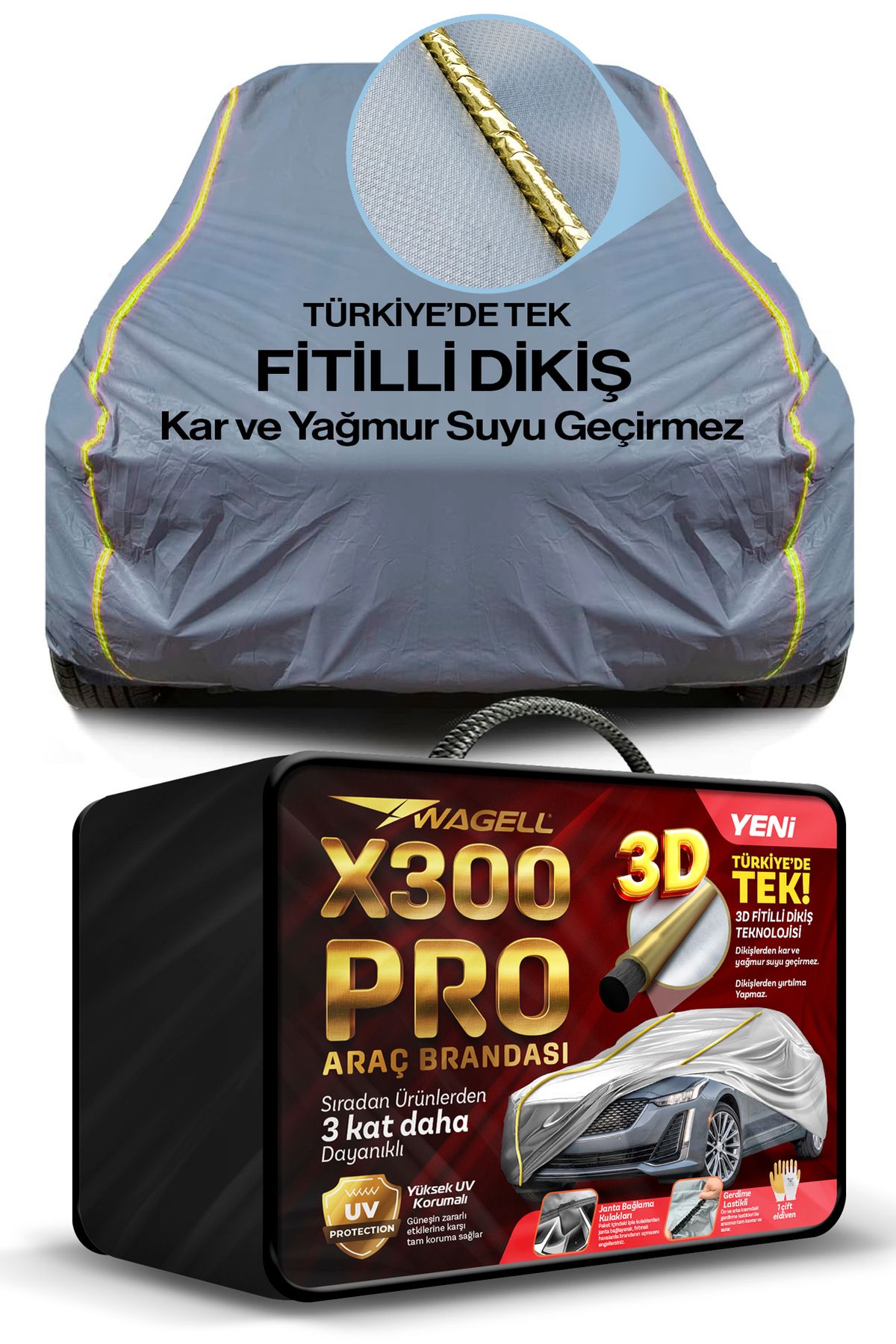 Fiat Egea Sedan ile Uyumlu X300 PRO Araba Brandası Miflonlu Branda Oto Çadır Örtü