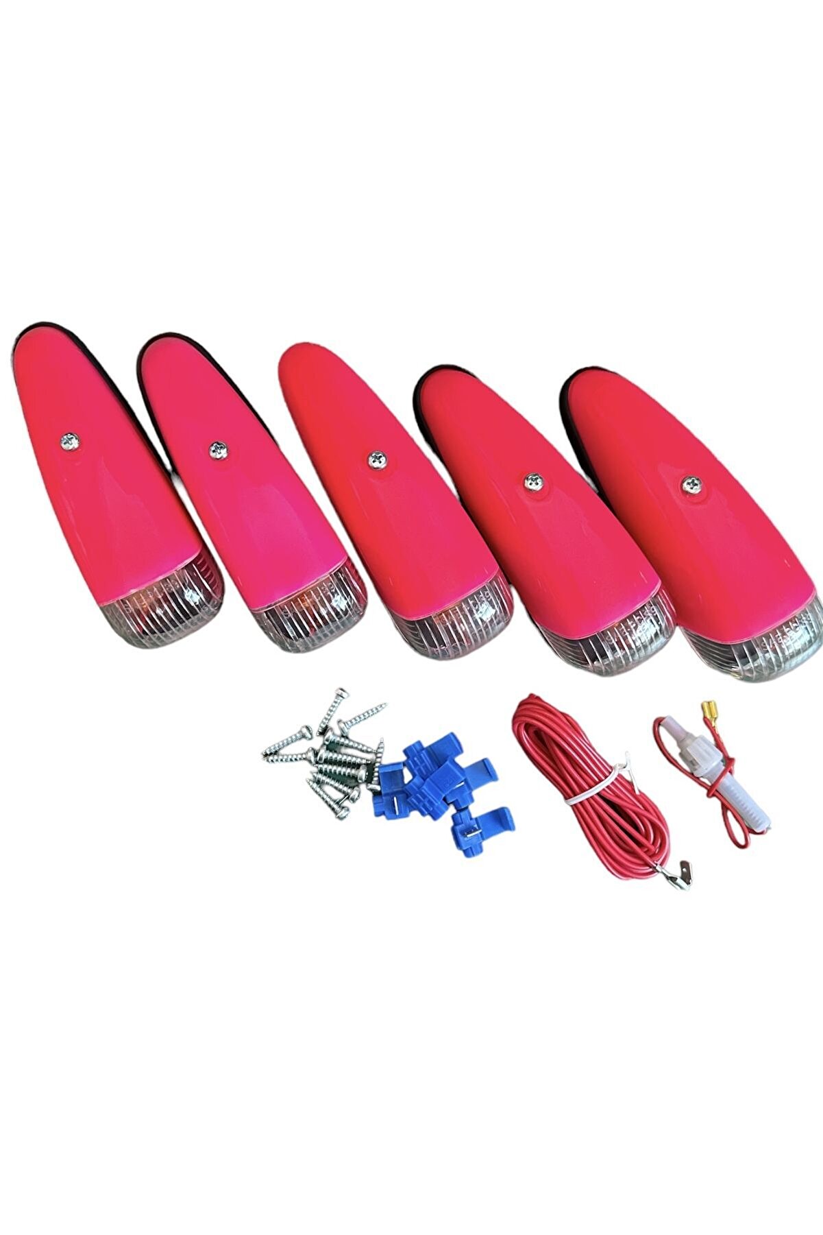 Pacerpickup Kamyonet 5li Tavan Lambası Pembe Fosforlu Kablo, Ve Vida Turuncu Ampüllü Boy15cm