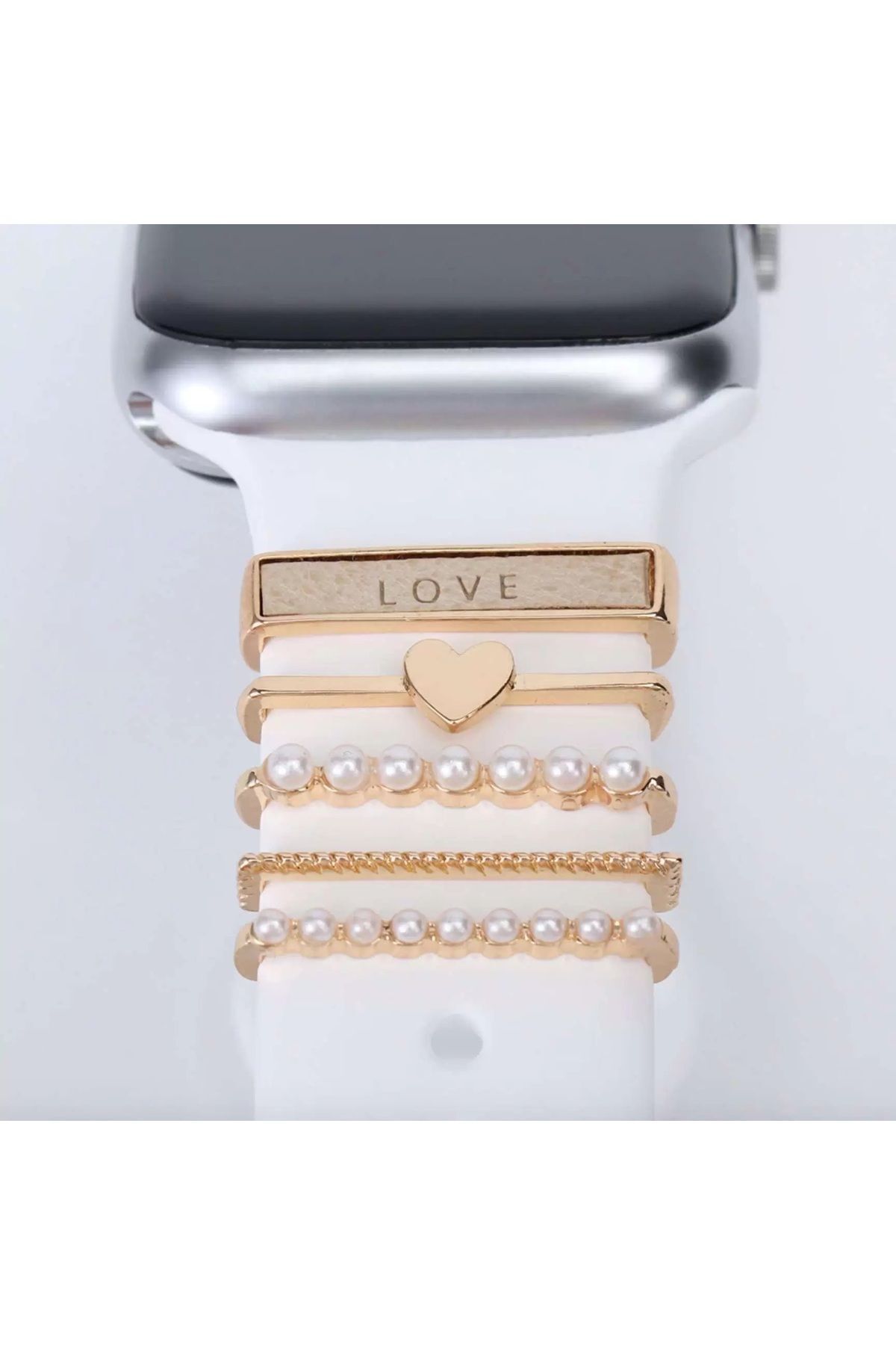 Apple Watch Uyumlu Akıllı Saat Kordon Charm Kayış Aksesuarı - 38 40 41 42 44 45 46 49 Mm